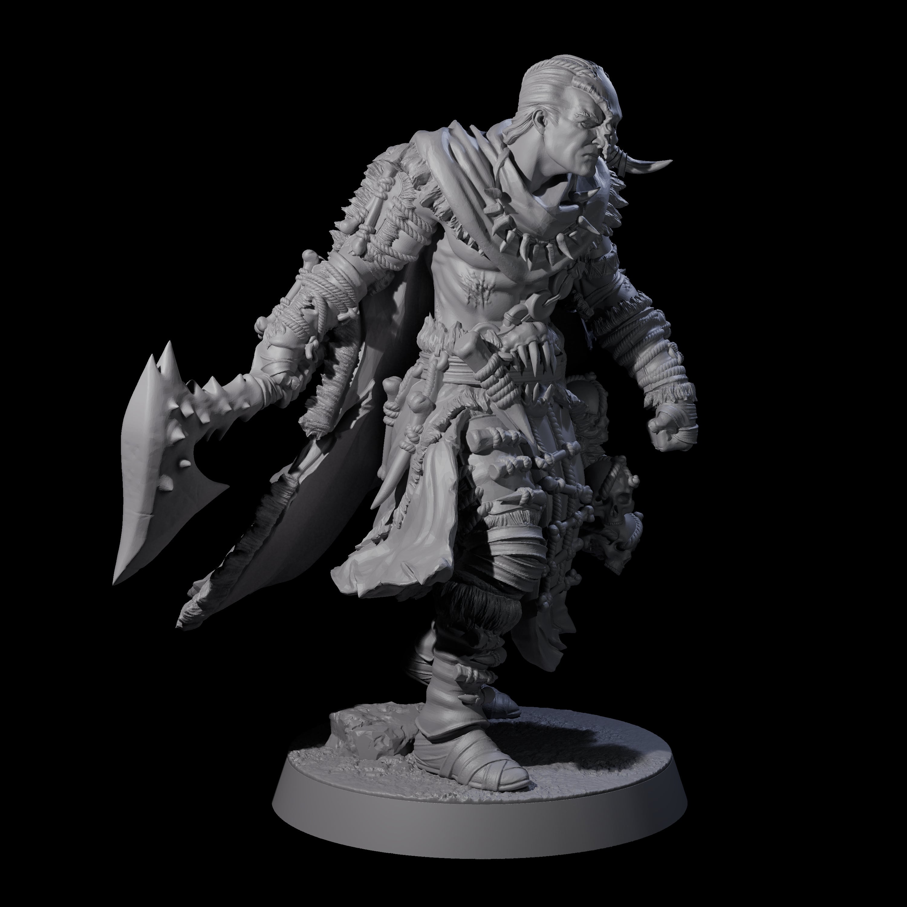 Half Masked Berserker A Miniature for Dungeons and Dragons, Pathfinder or other TTRPGs