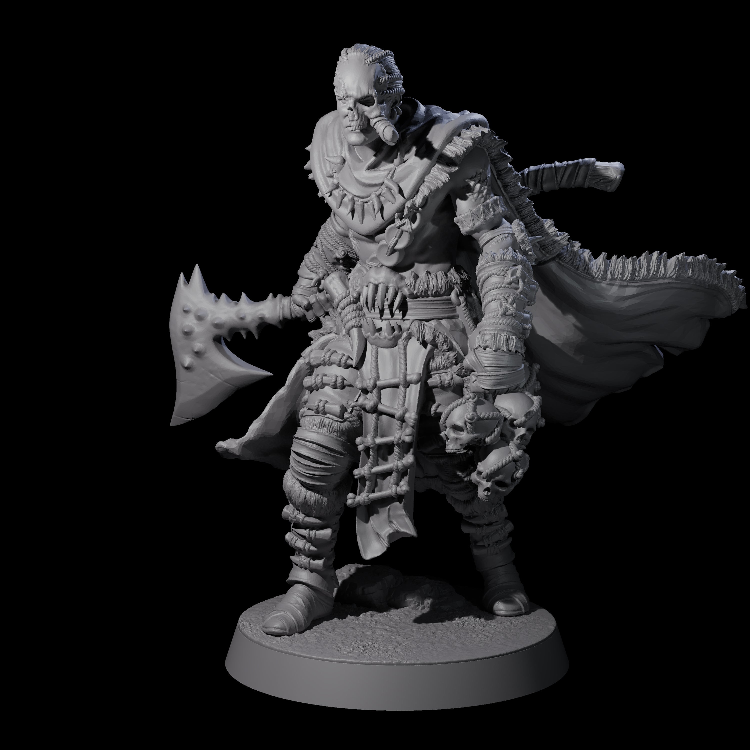 Half Masked Berserker A Miniature for Dungeons and Dragons, Pathfinder or other TTRPGs