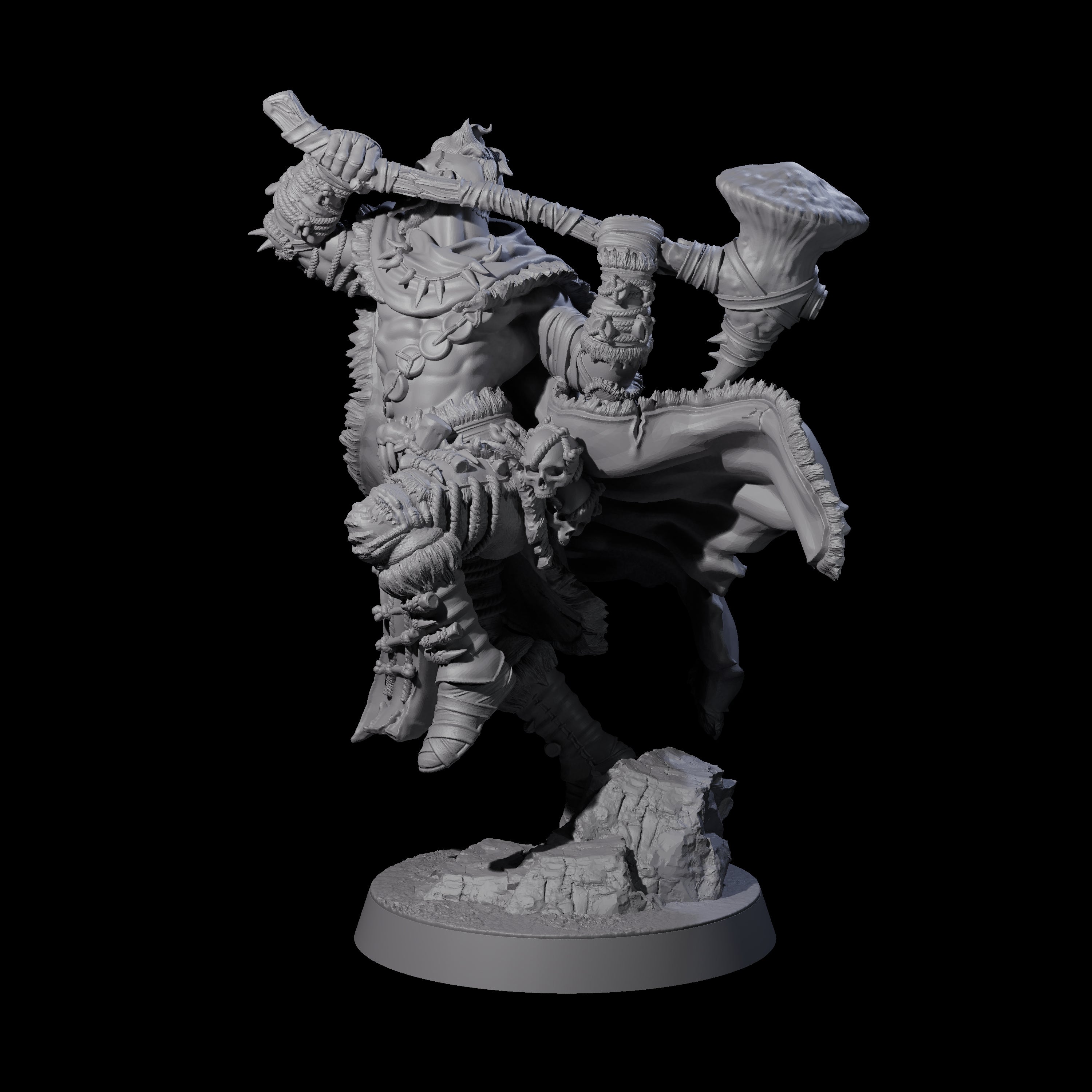 Half Masked Berserker B Miniature for Dungeons and Dragons, Pathfinder or other TTRPGs