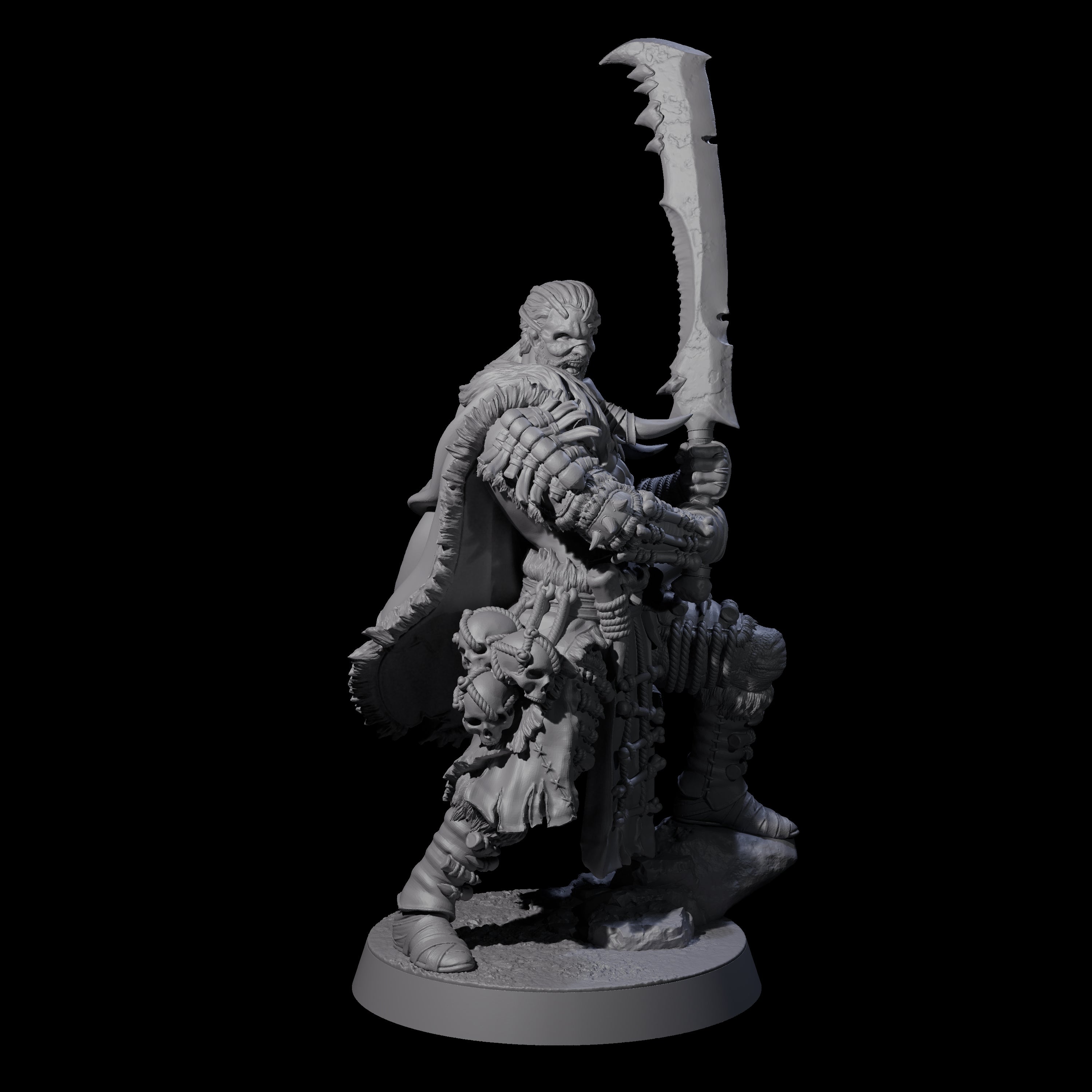 Half Masked Berserker D Miniature for Dungeons and Dragons, Pathfinder or other TTRPGs