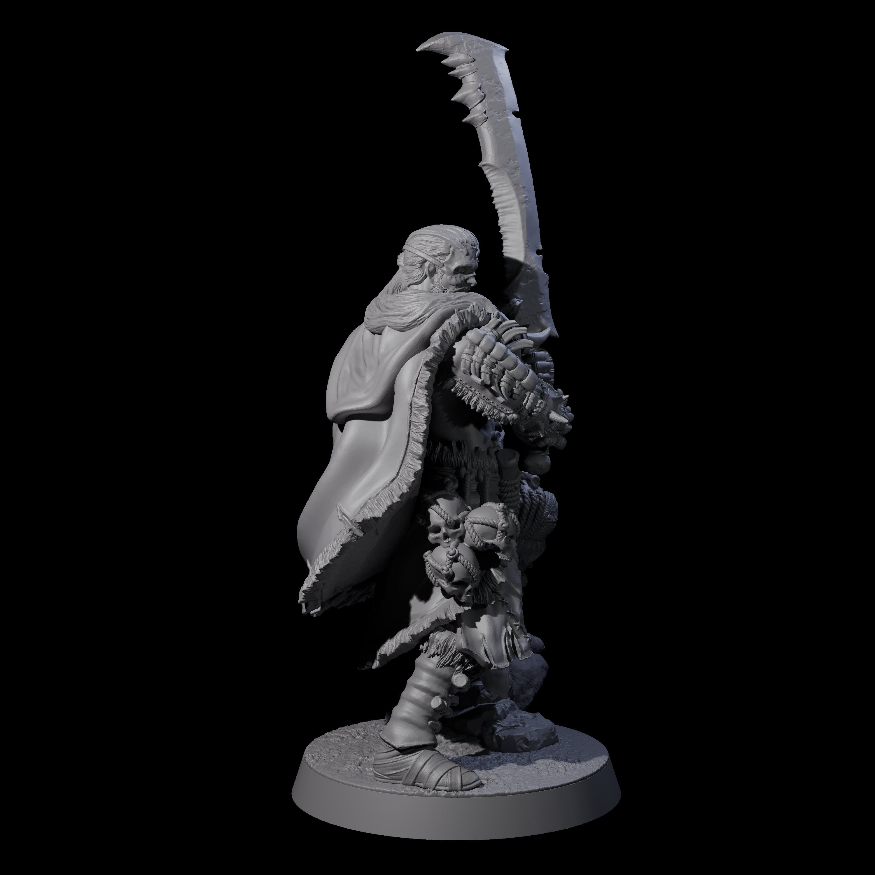 Half Masked Berserker D Miniature for Dungeons and Dragons, Pathfinder or other TTRPGs