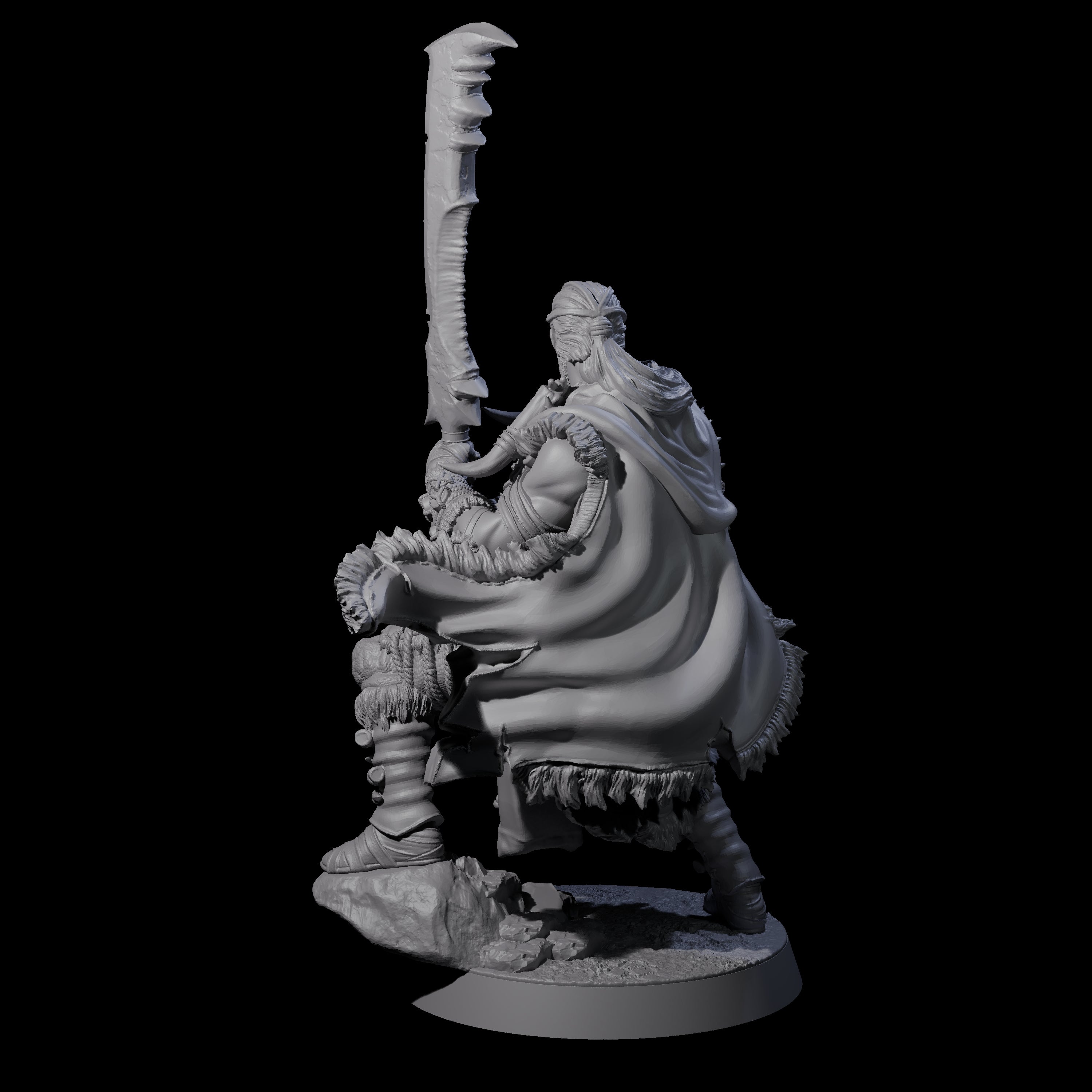 Half Masked Berserker D Miniature for Dungeons and Dragons, Pathfinder or other TTRPGs