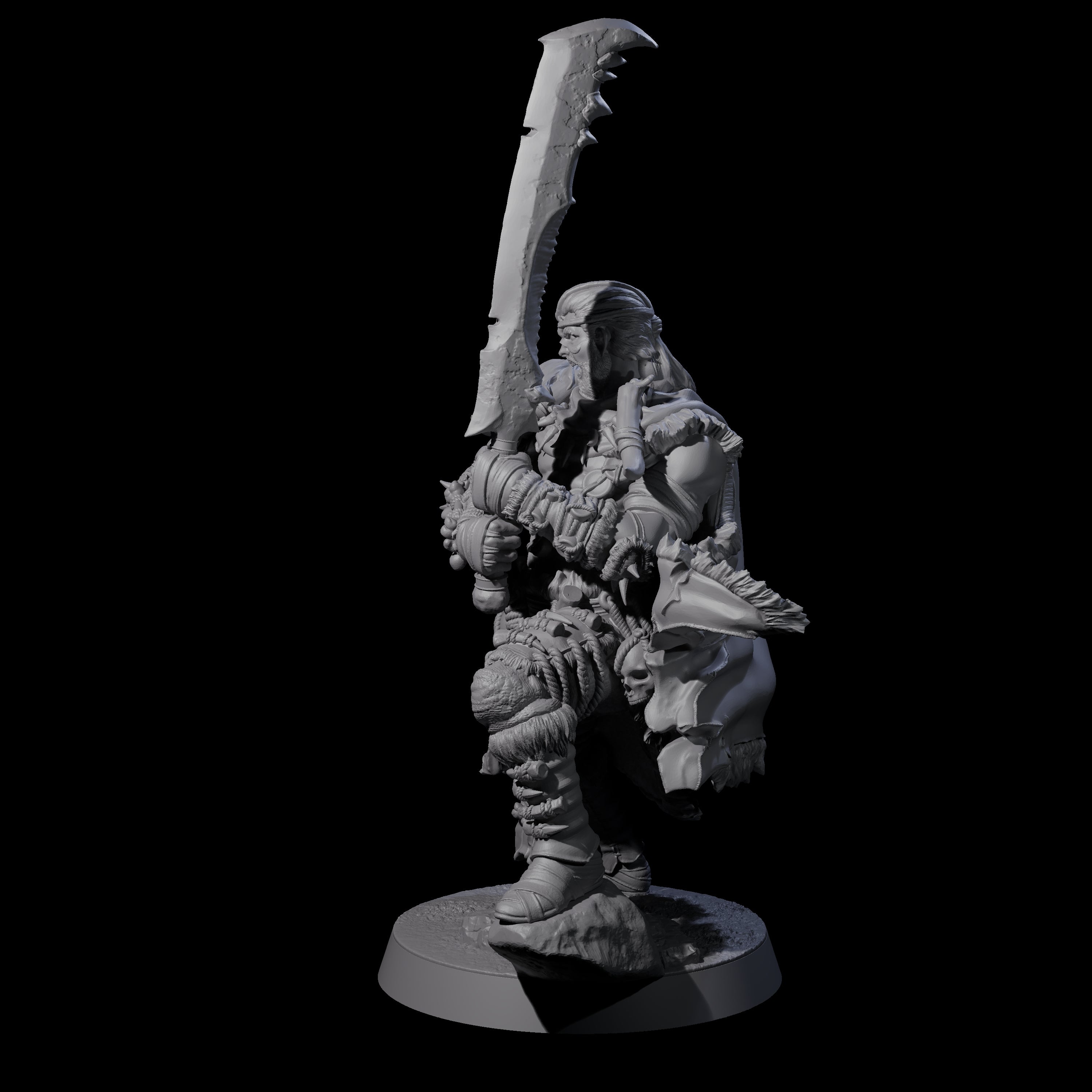 Half Masked Berserker D Miniature for Dungeons and Dragons, Pathfinder or other TTRPGs