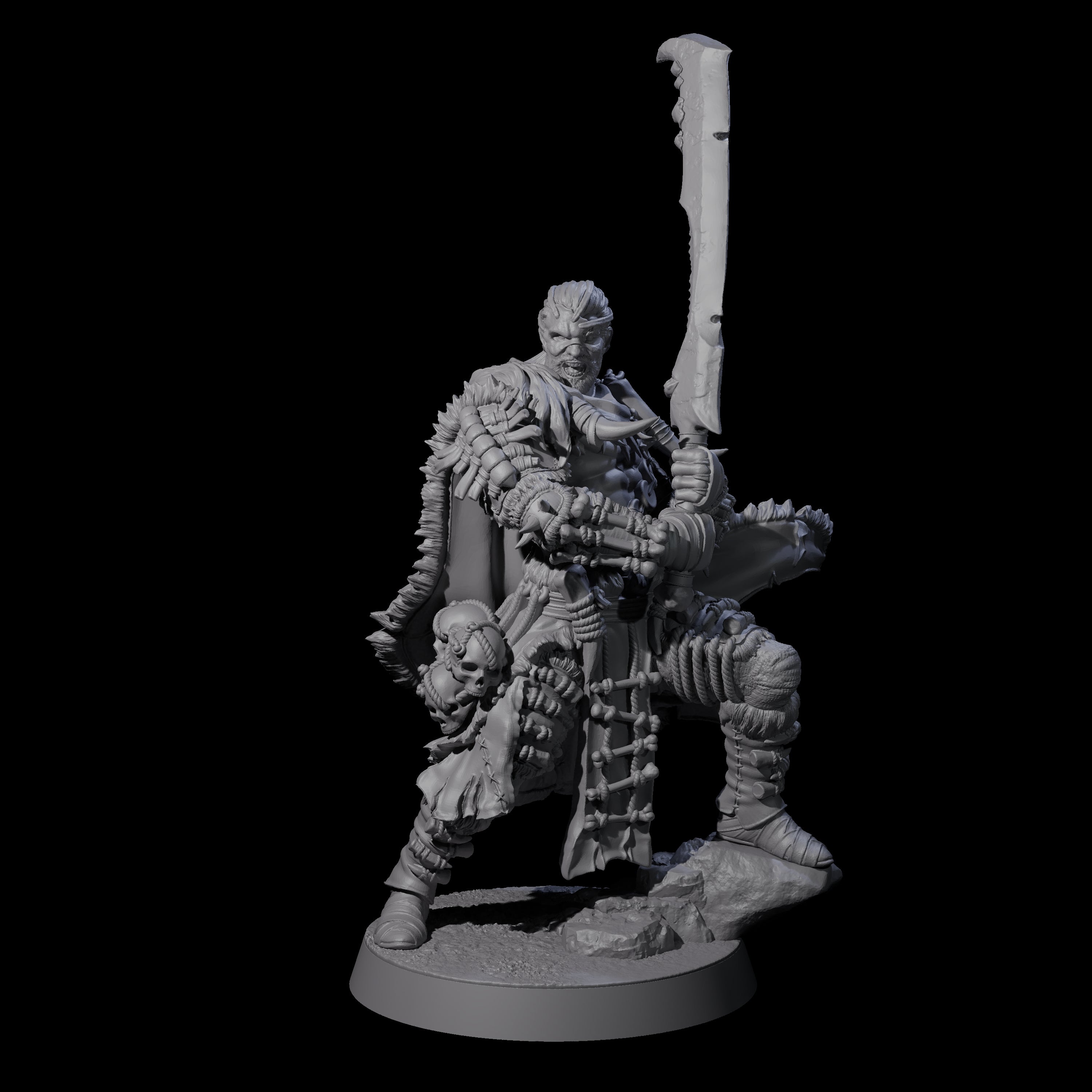 Half Masked Berserker D Miniature for Dungeons and Dragons, Pathfinder or other TTRPGs