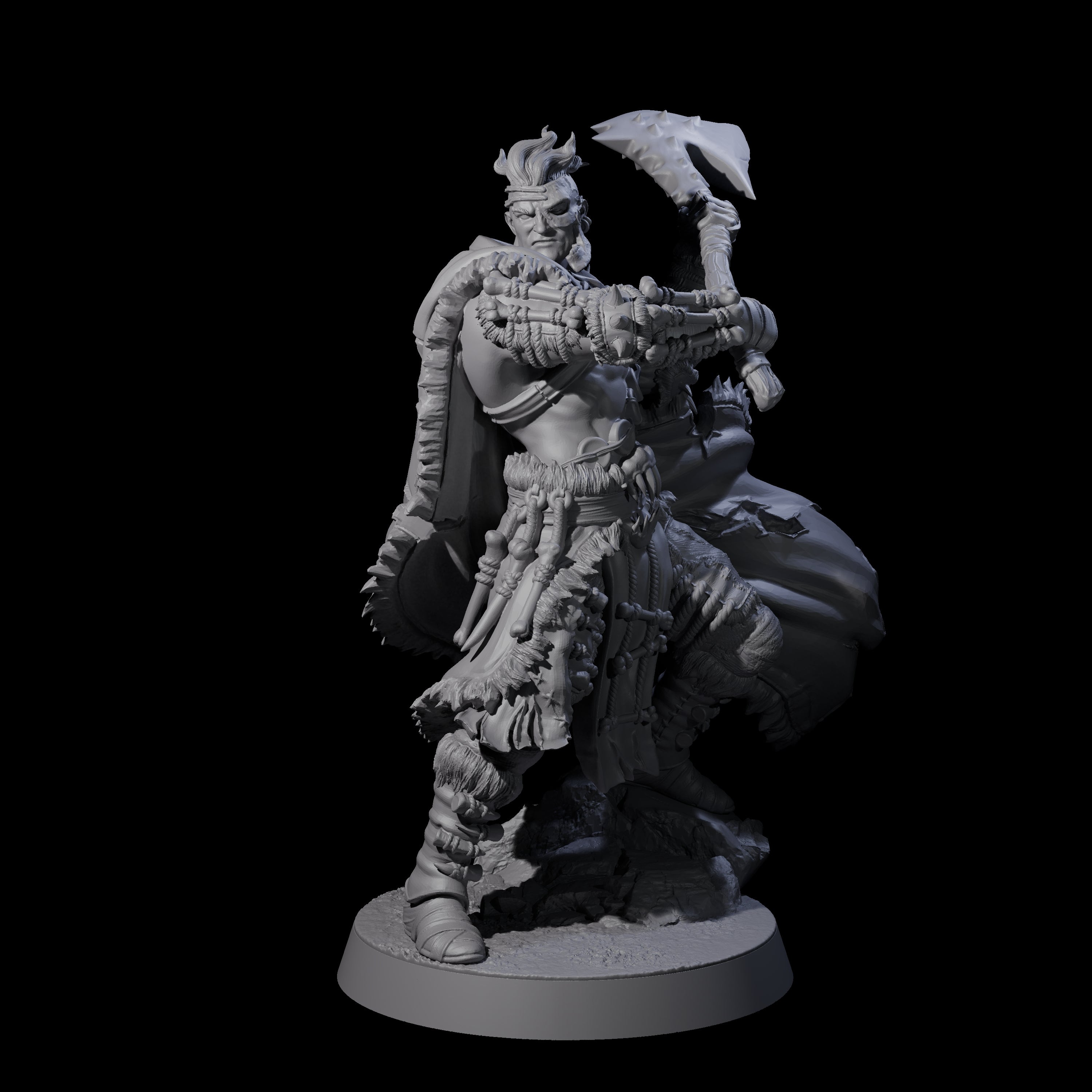 Half Masked Berserker E Miniature for Dungeons and Dragons, Pathfinder or other TTRPGs