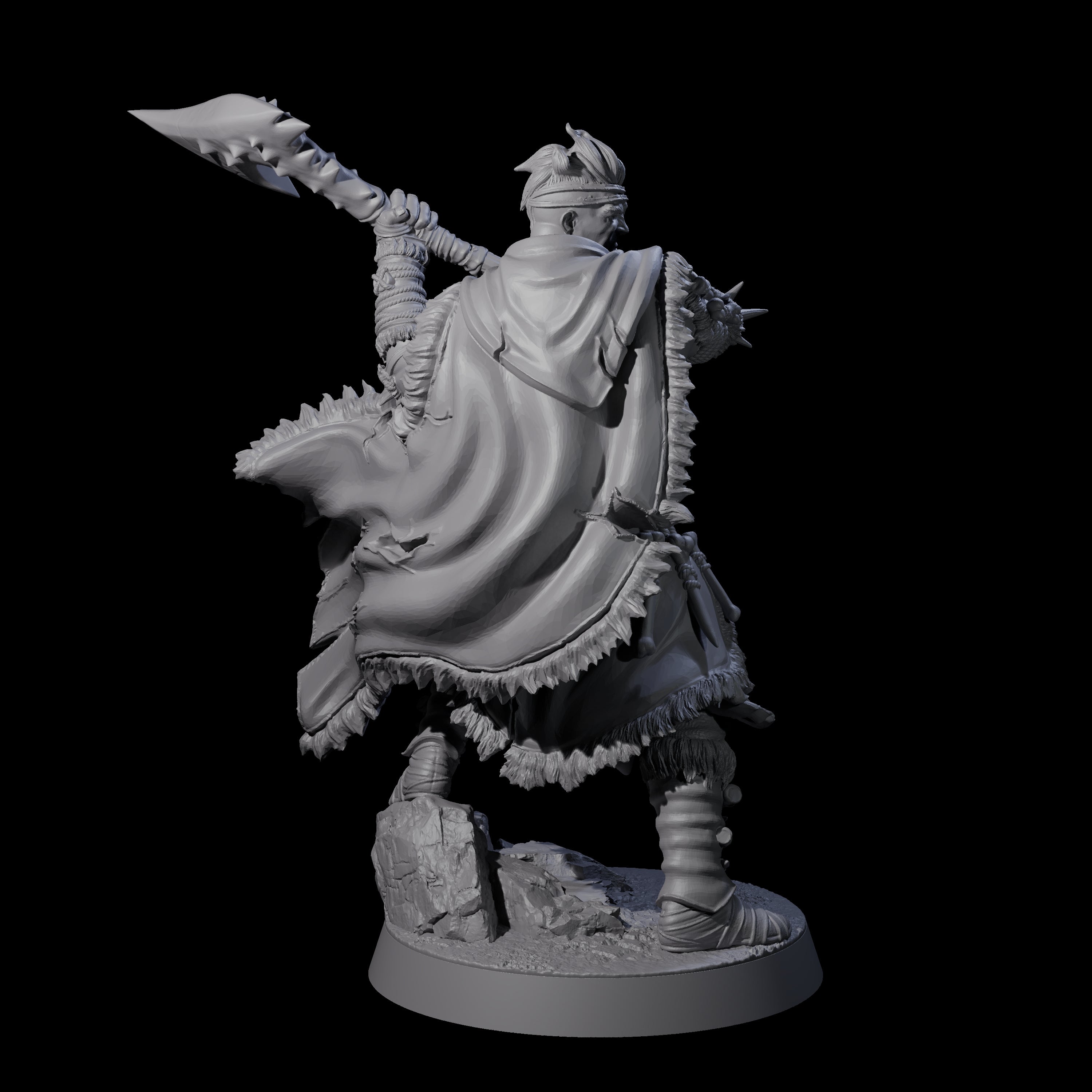 Half Masked Berserker E Miniature for Dungeons and Dragons, Pathfinder or other TTRPGs