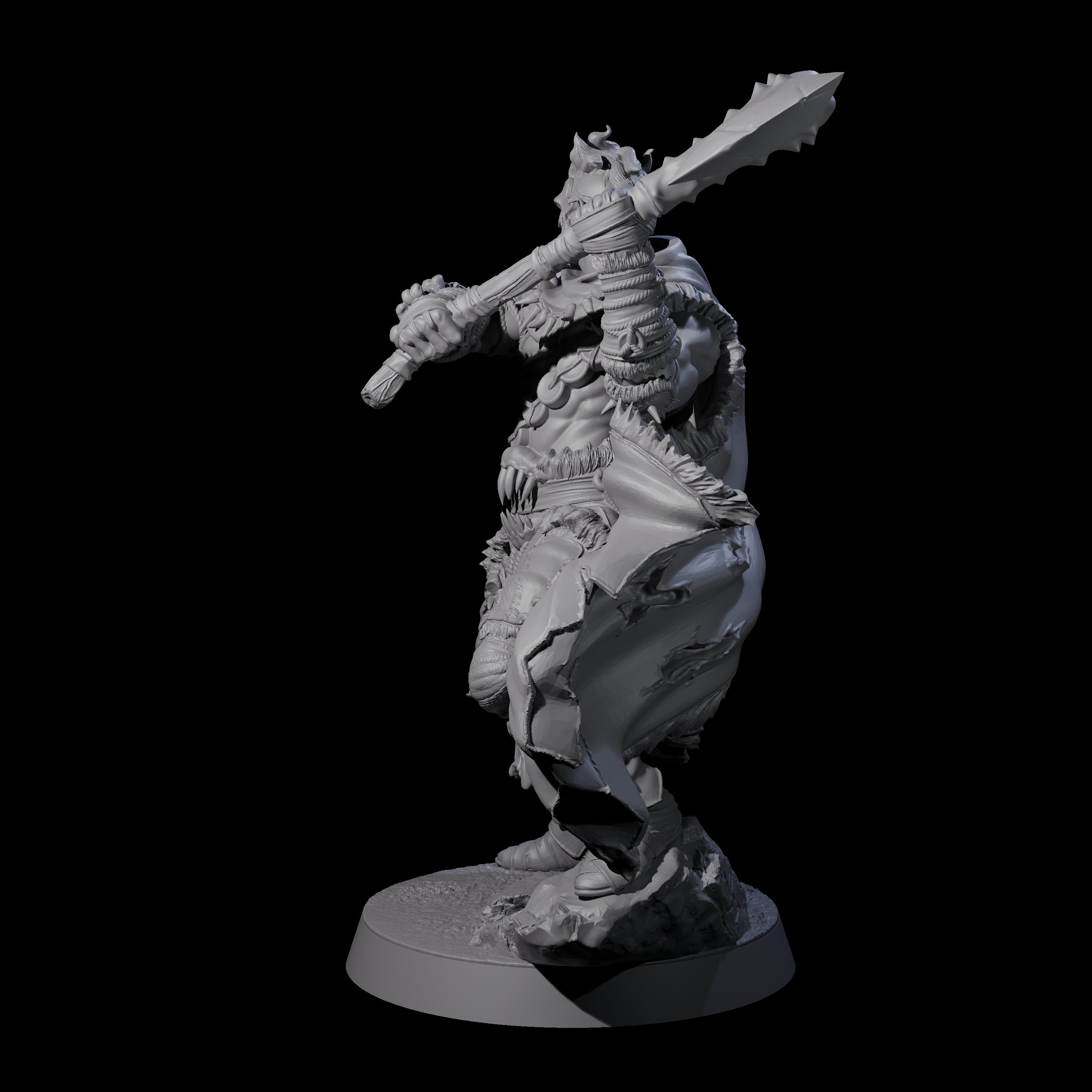 Half Masked Berserker E Miniature for Dungeons and Dragons, Pathfinder or other TTRPGs