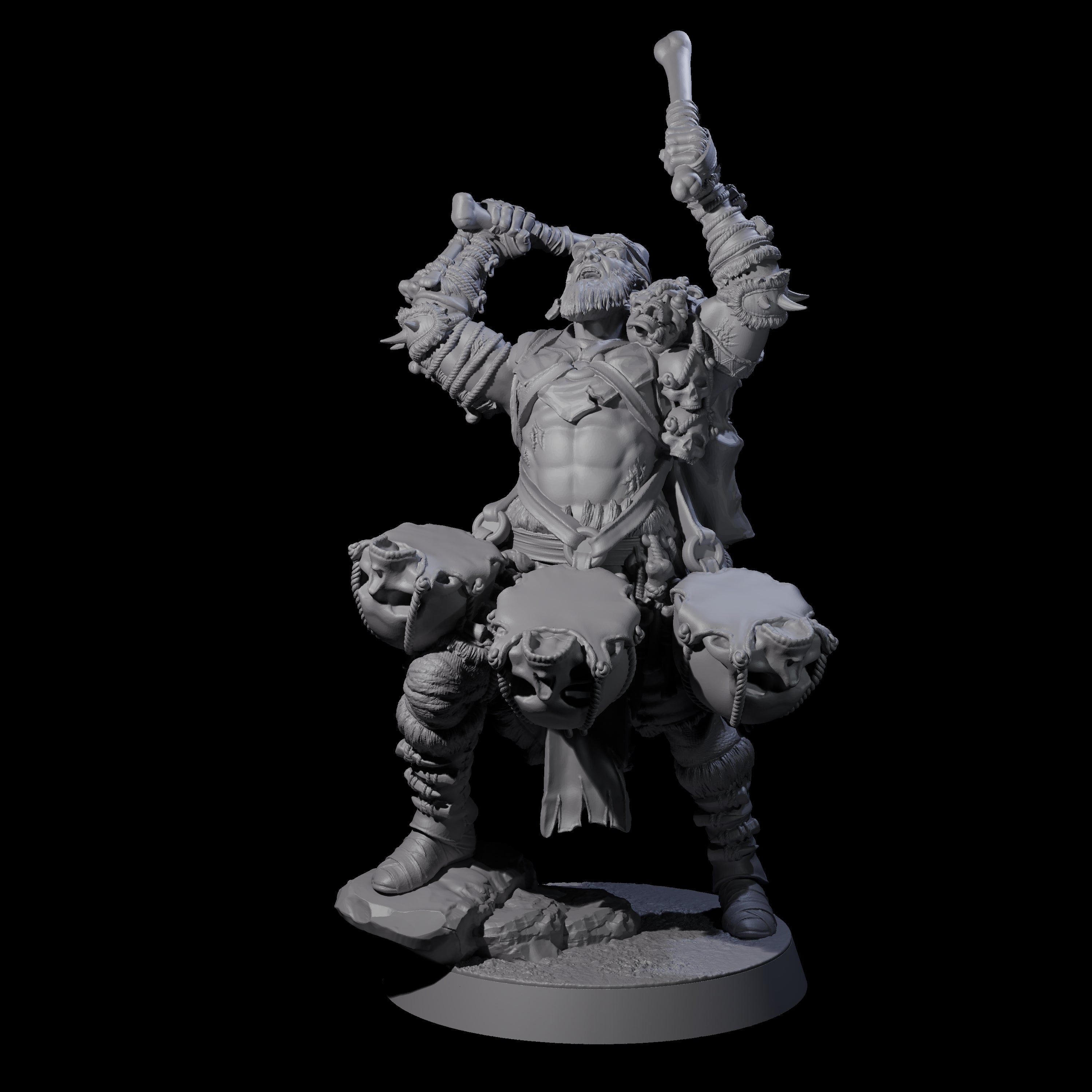 Half Masked Berserker F Miniature for Dungeons and Dragons, Pathfinder or other TTRPGs