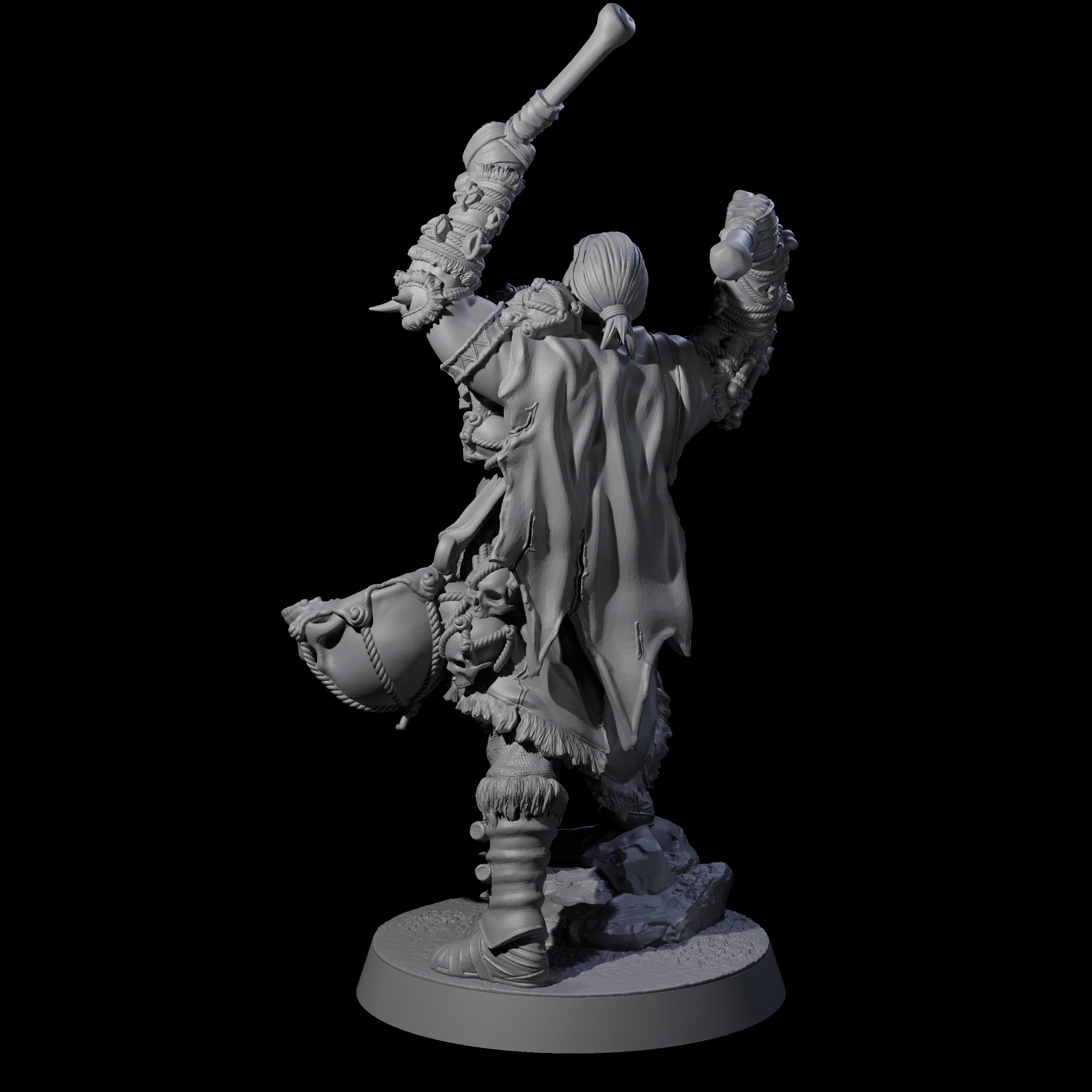 Half Masked Berserker F Miniature for Dungeons and Dragons, Pathfinder or other TTRPGs