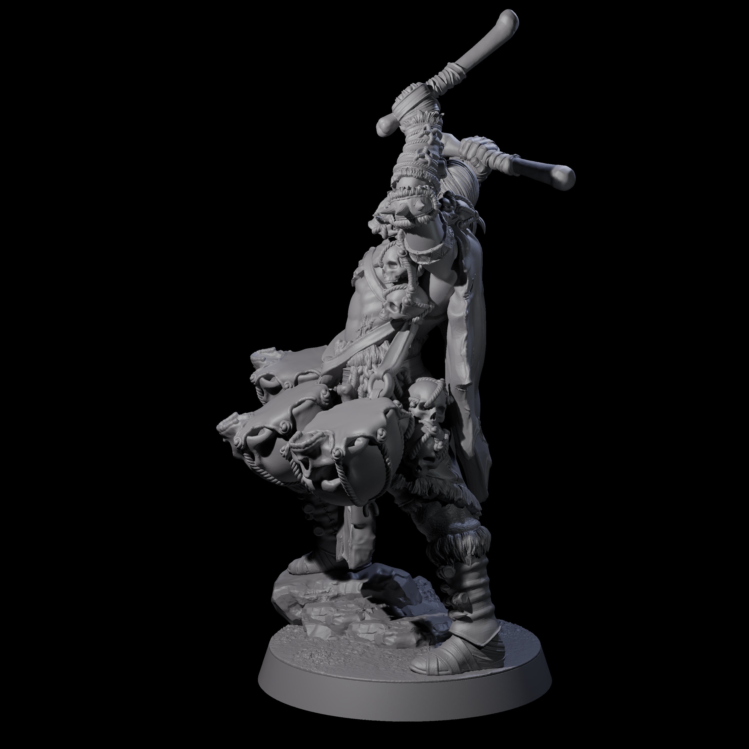 Half Masked Berserker F Miniature for Dungeons and Dragons, Pathfinder or other TTRPGs