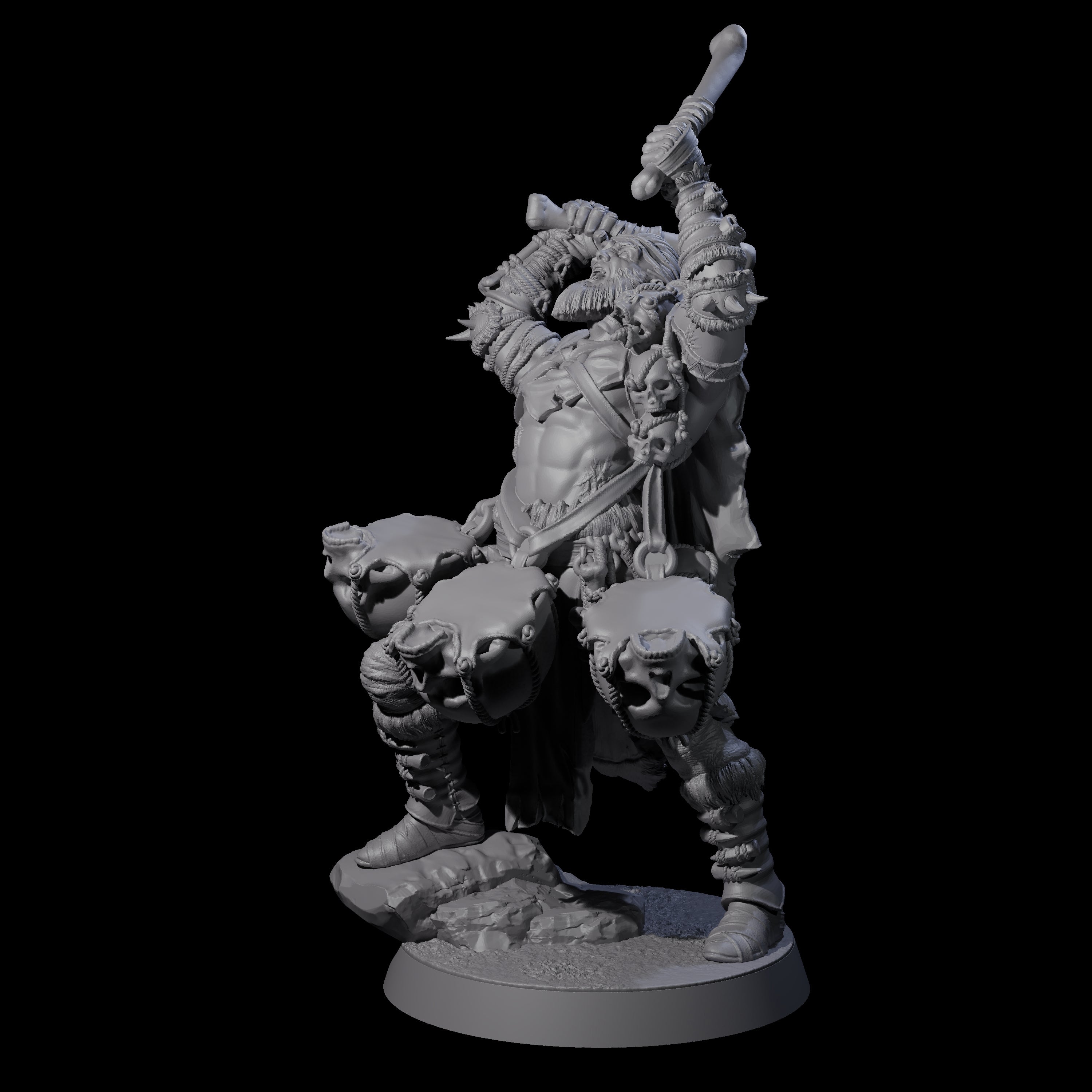 Half Masked Berserker F Miniature for Dungeons and Dragons, Pathfinder or other TTRPGs