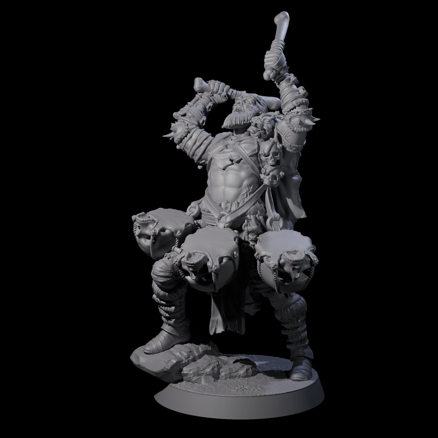 Half Masked Berserker F Miniature for Dungeons and Dragons, Pathfinder or other TTRPGs