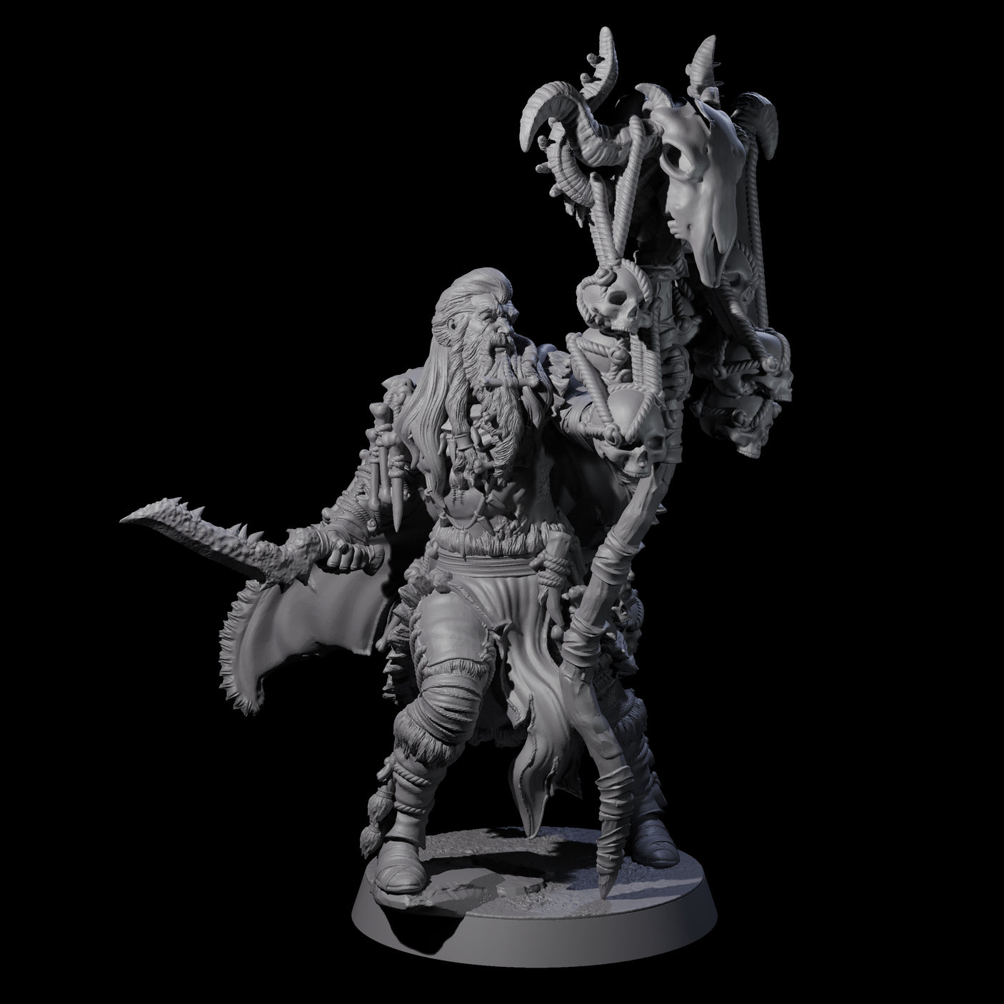 Half Masked Berserker G Miniature for Dungeons and Dragons, Pathfinder or other TTRPGs