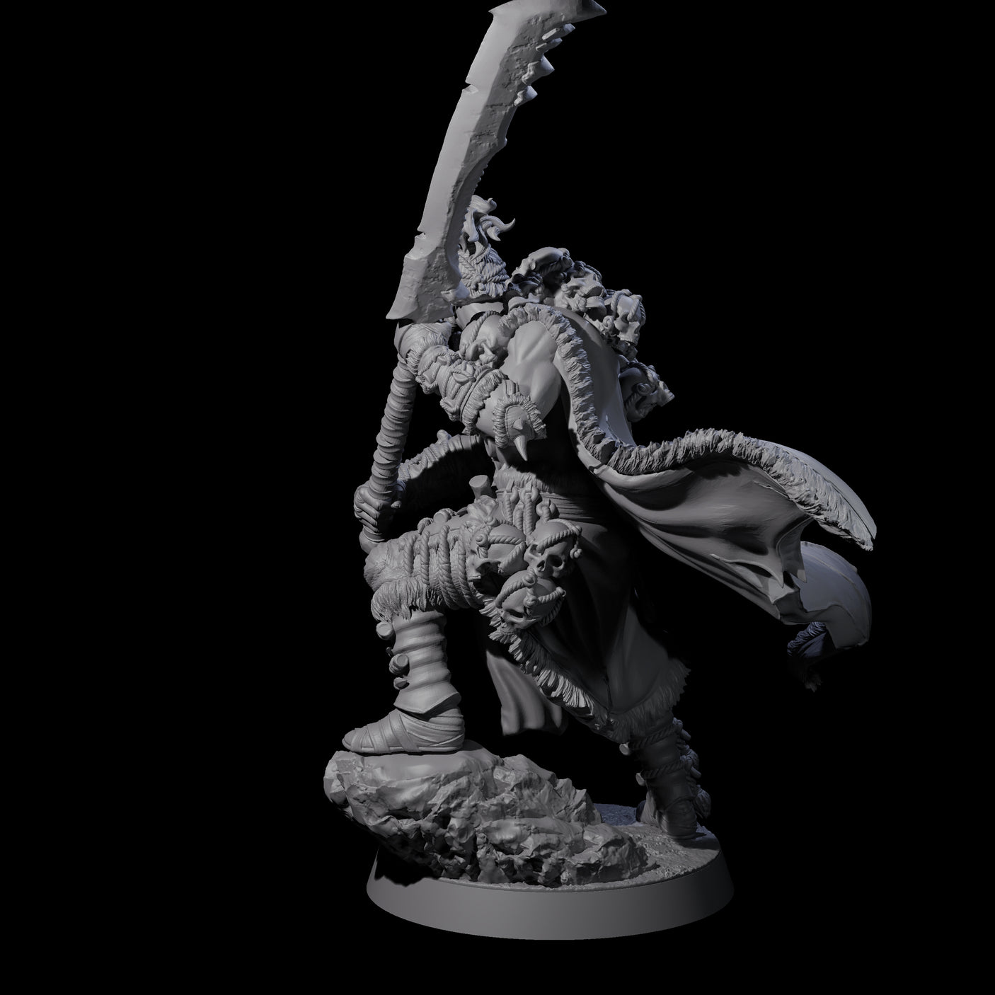 Half Masked Berserker H Miniature for Dungeons and Dragons, Pathfinder or other TTRPGs