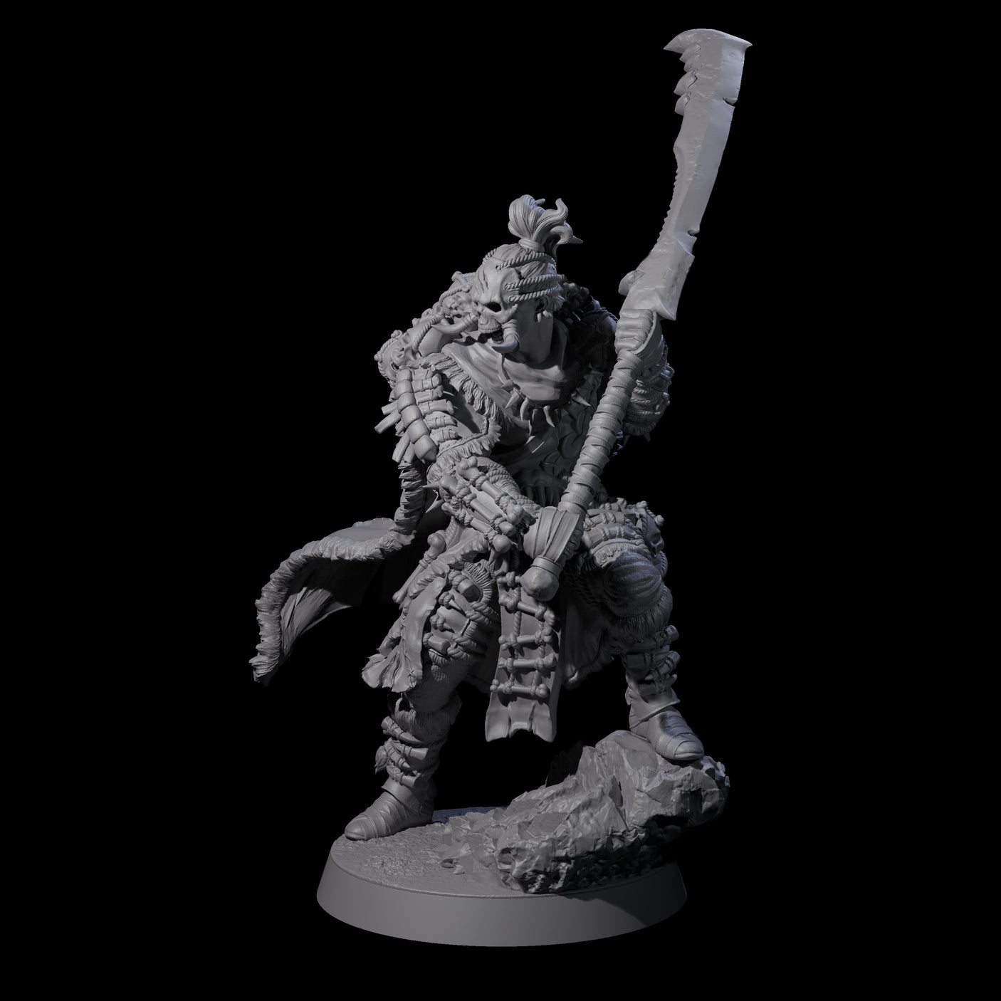 Half Masked Berserker H Miniature for Dungeons and Dragons, Pathfinder or other TTRPGs