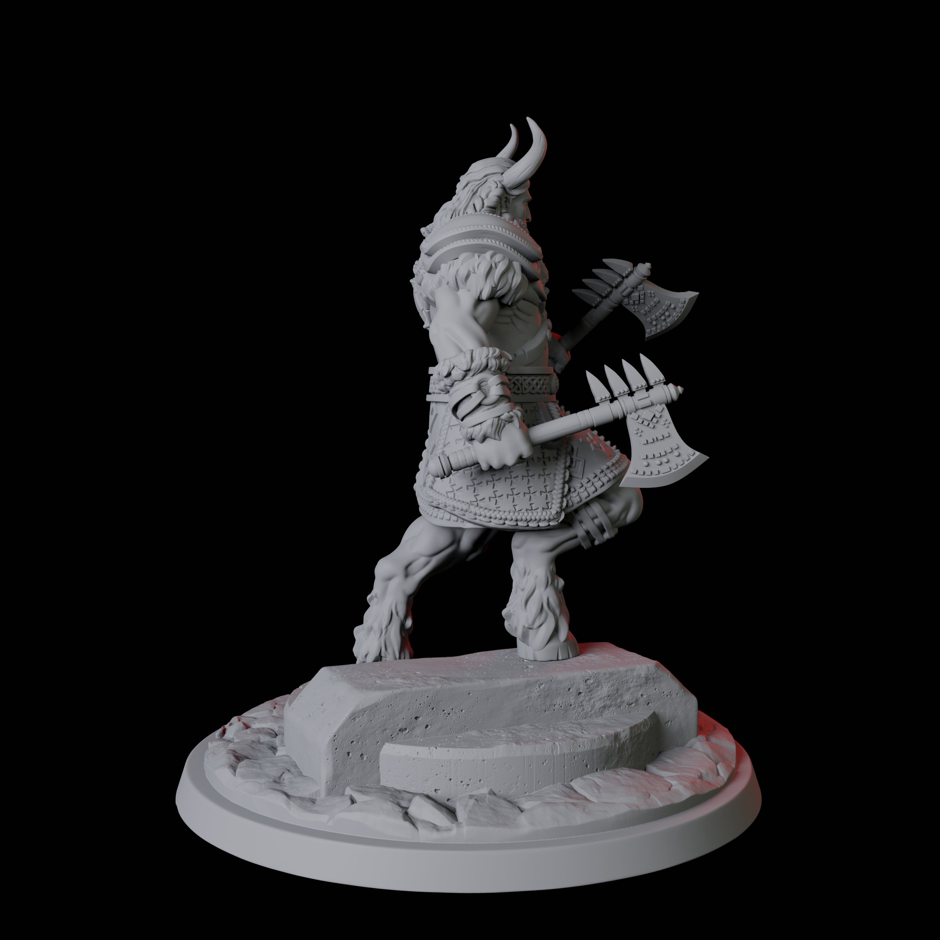 Half Minotaur Champion Miniature for Dungeons and Dragons, Pathfinder or other TTRPGs