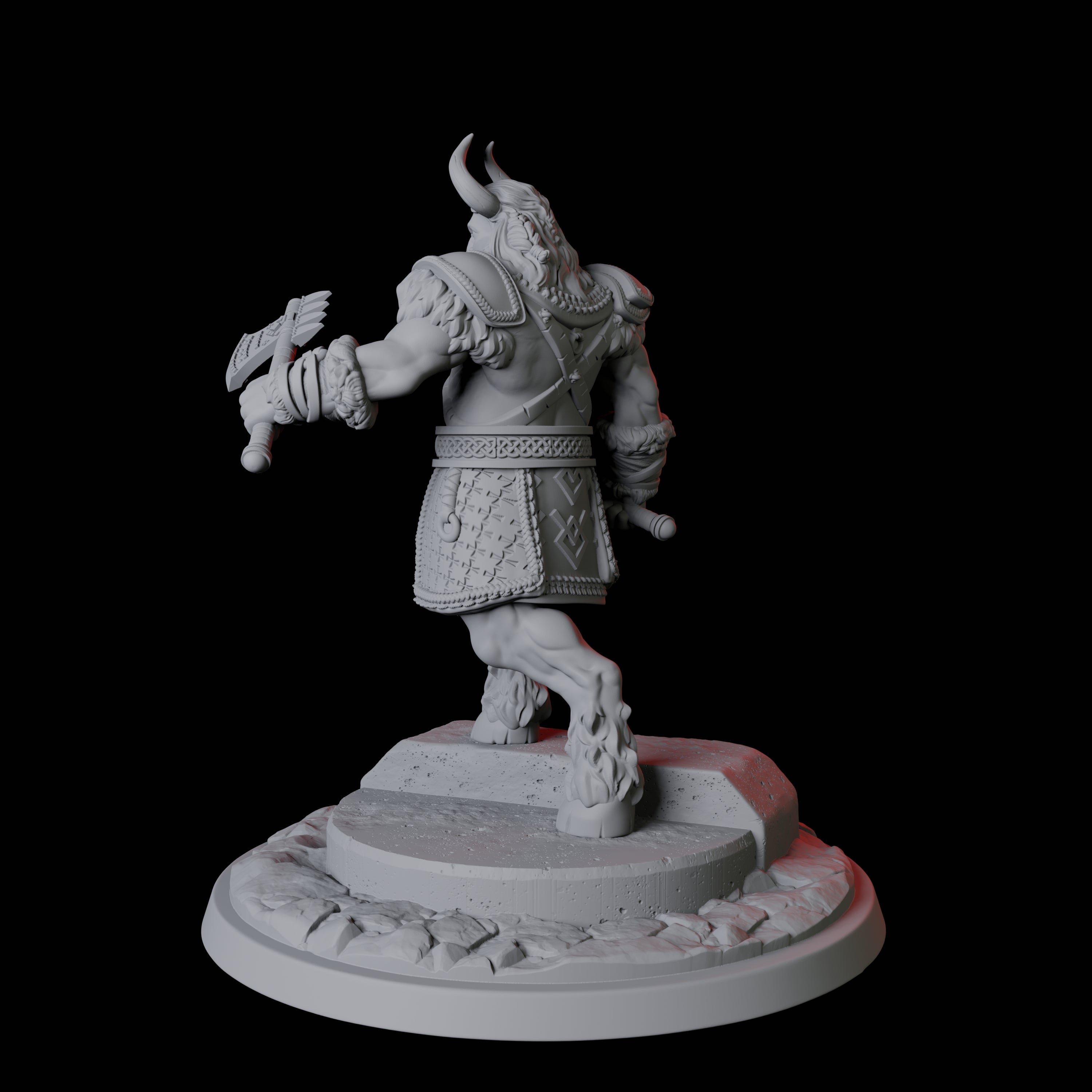 Half Minotaur Champion Miniature for Dungeons and Dragons, Pathfinder or other TTRPGs