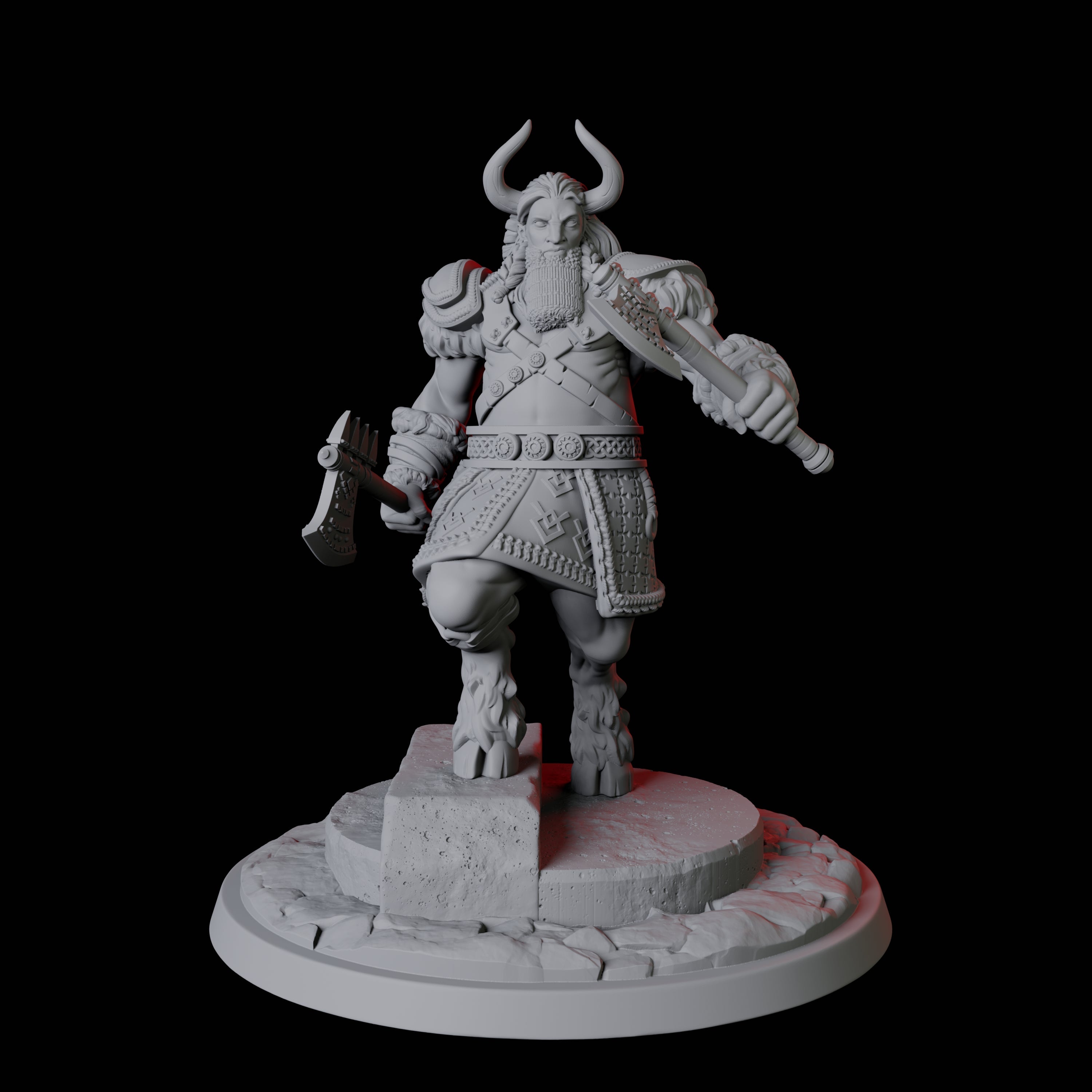 Half Minotaur Champion Miniature for Dungeons and Dragons, Pathfinder or other TTRPGs