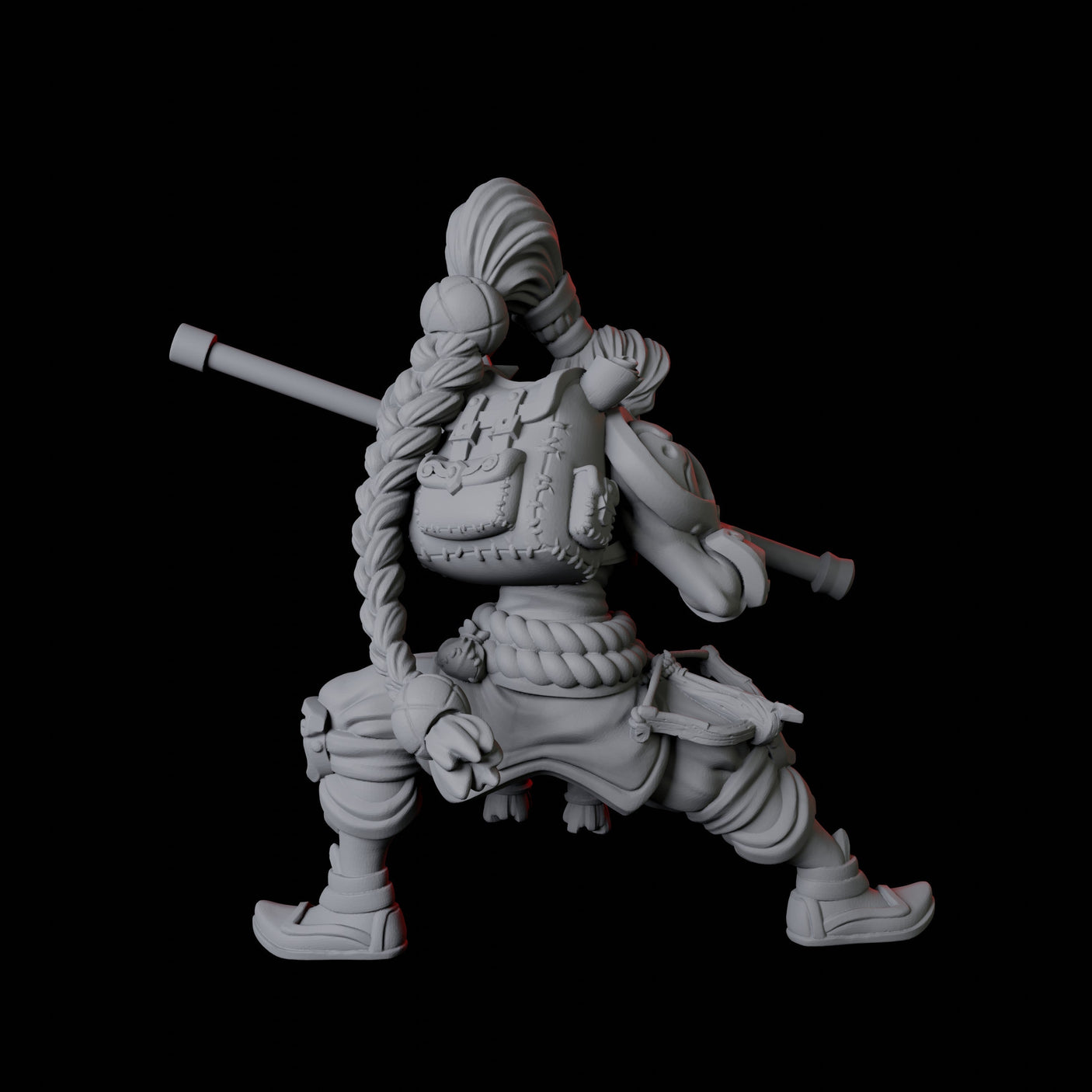 Half Orc Monk B Miniature for Dungeons and Dragons, Pathfinder or other TTRPGs