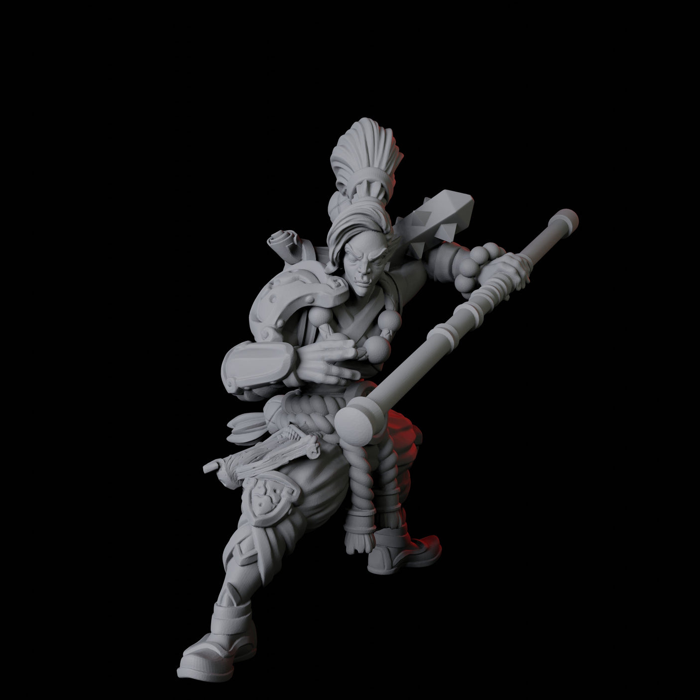 Half Orc Monk B Miniature for Dungeons and Dragons, Pathfinder or other TTRPGs