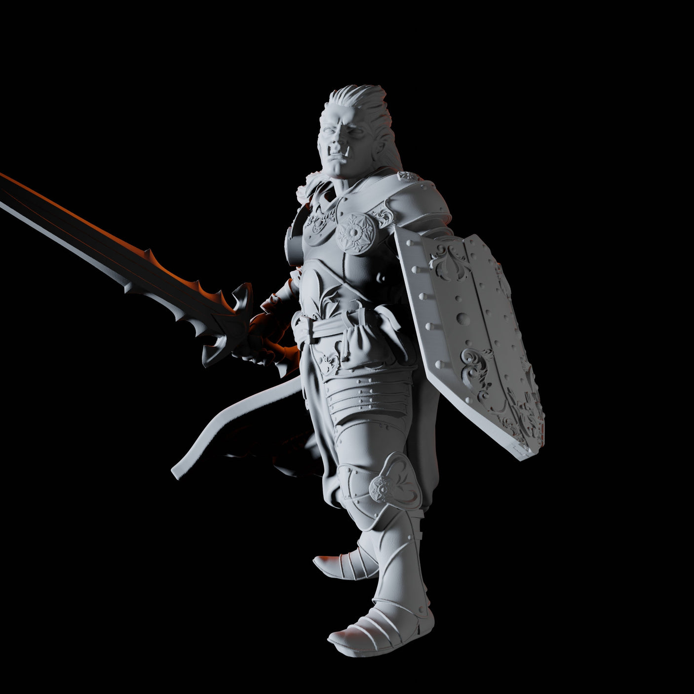 Half Orc Paladin Miniature for Dungeons and Dragons, Pathfinder or other TTRPGs