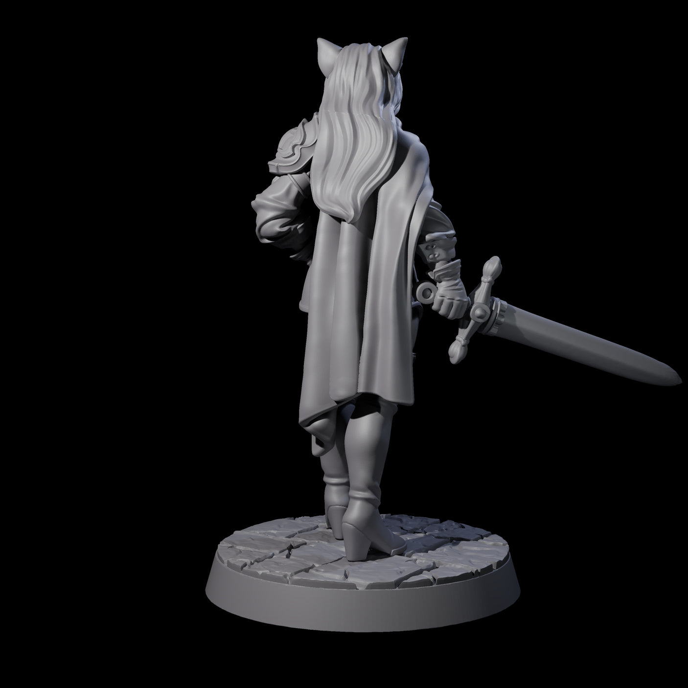 Half Tabaxi Confident Fighter Miniature for Dungeons and Dragons, Pathfinder or other TTRPGs
