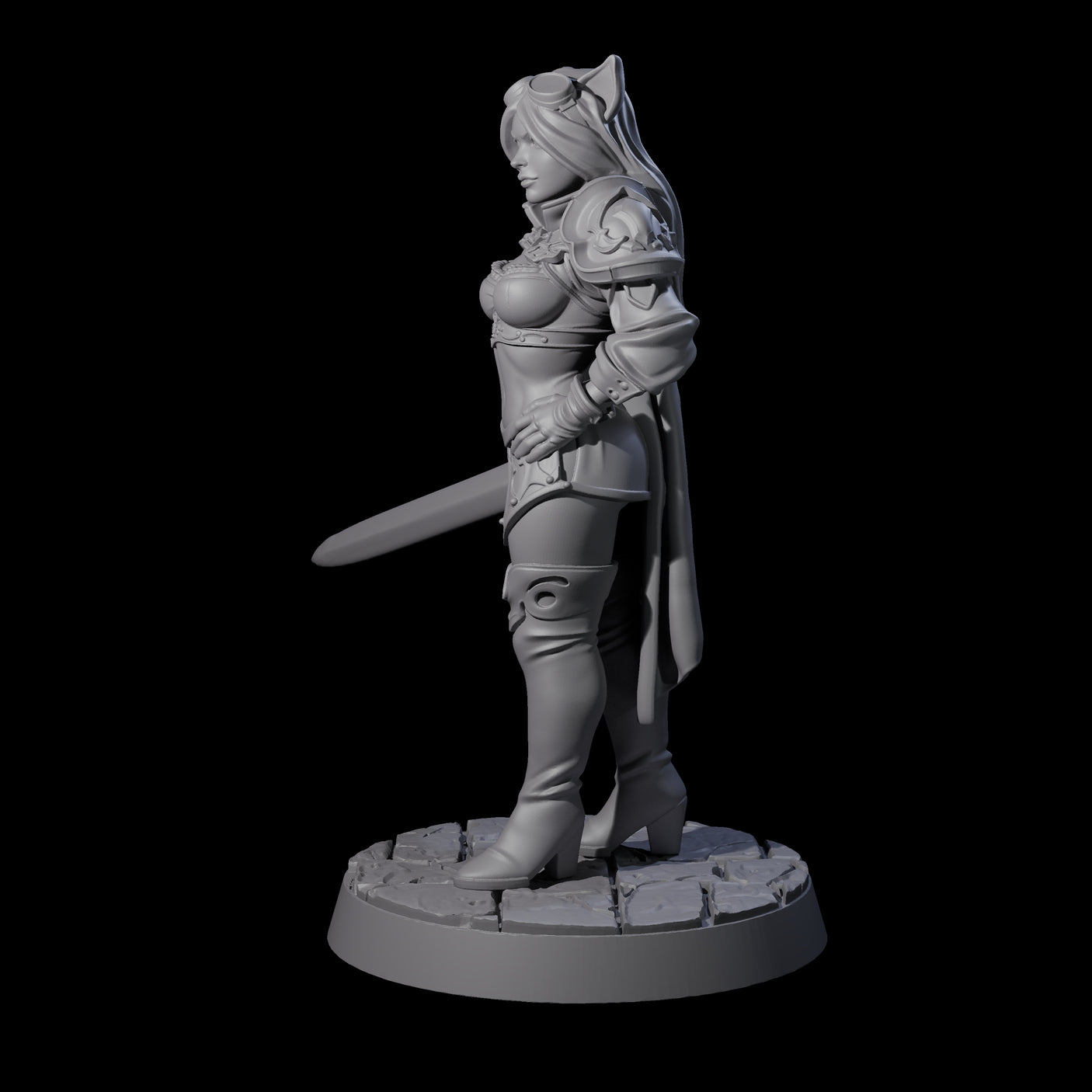 Half Tabaxi Confident Fighter Miniature for Dungeons and Dragons, Pathfinder or other TTRPGs