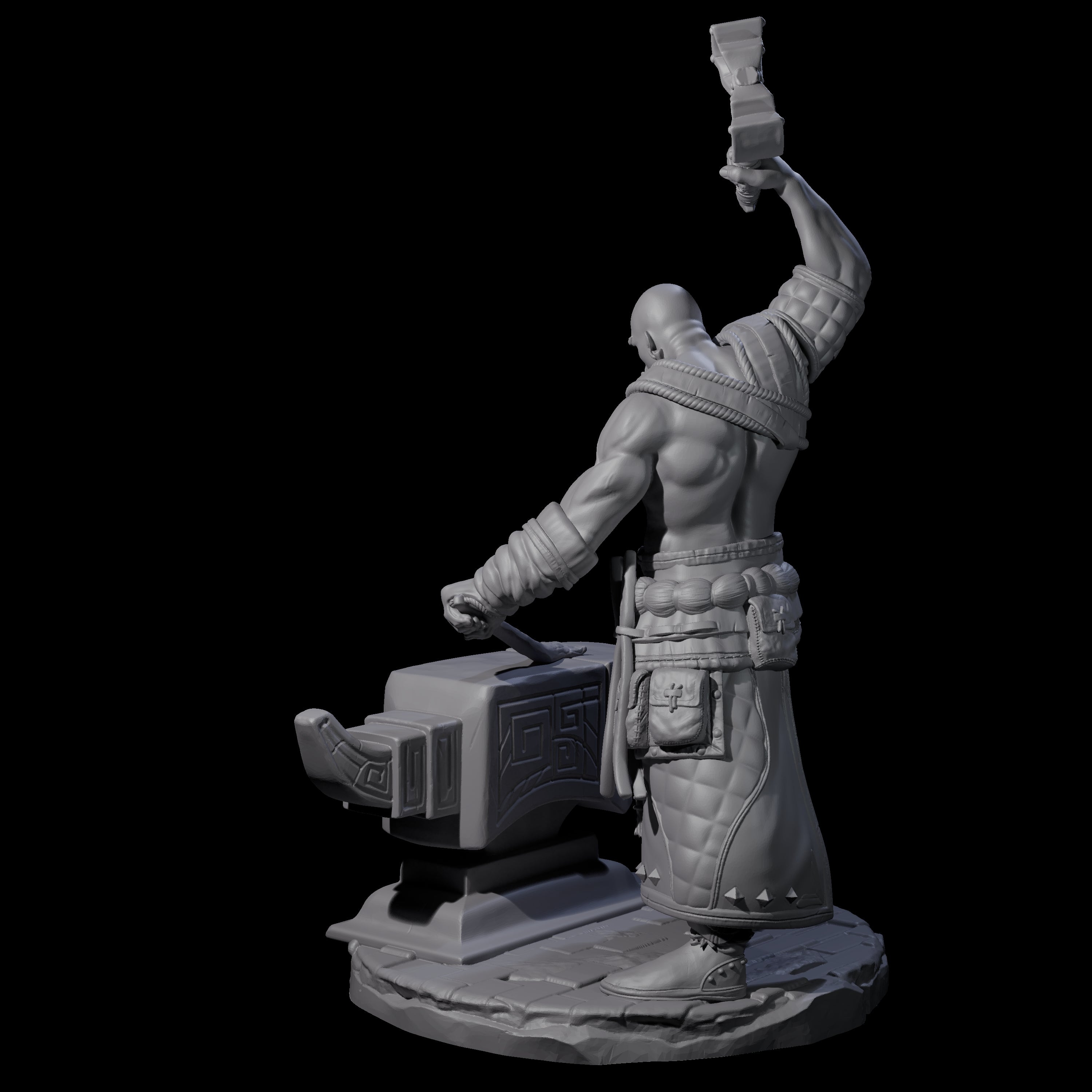 Hammering Blacksmith Miniature for Dungeons and Dragons, Pathfinder or other TTRPGs