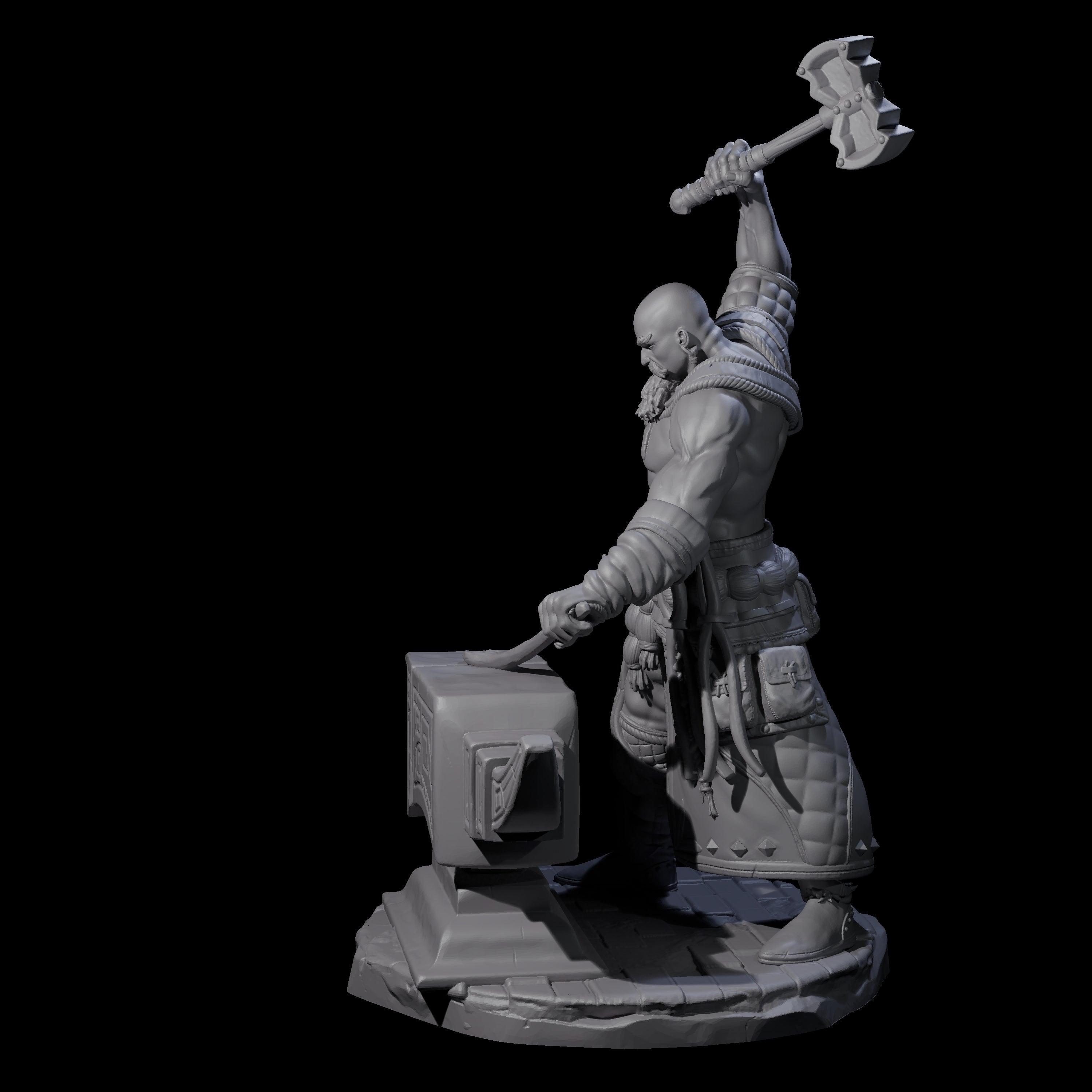 Hammering Blacksmith Miniature for Dungeons and Dragons, Pathfinder or other TTRPGs