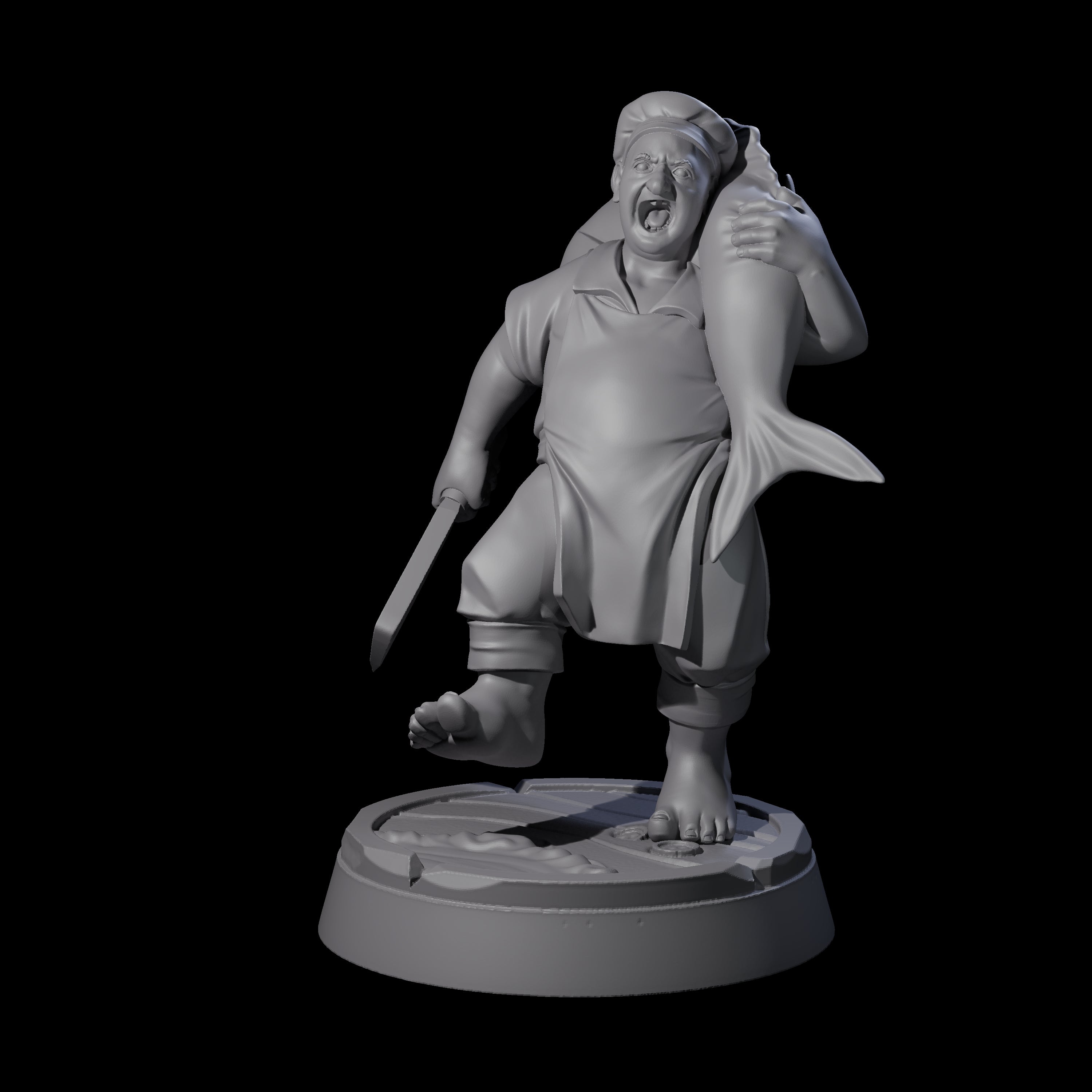 Happy Human Pirate Cook Miniature for Dungeons and Dragons, Pathfinder or other TTRPGs