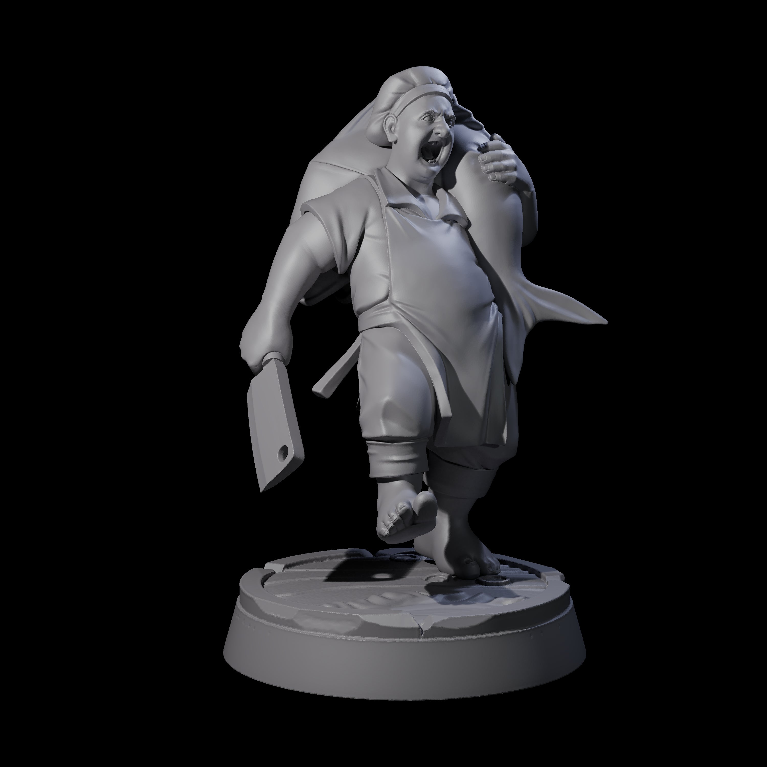 Happy Human Pirate Cook Miniature for Dungeons and Dragons, Pathfinder or other TTRPGs