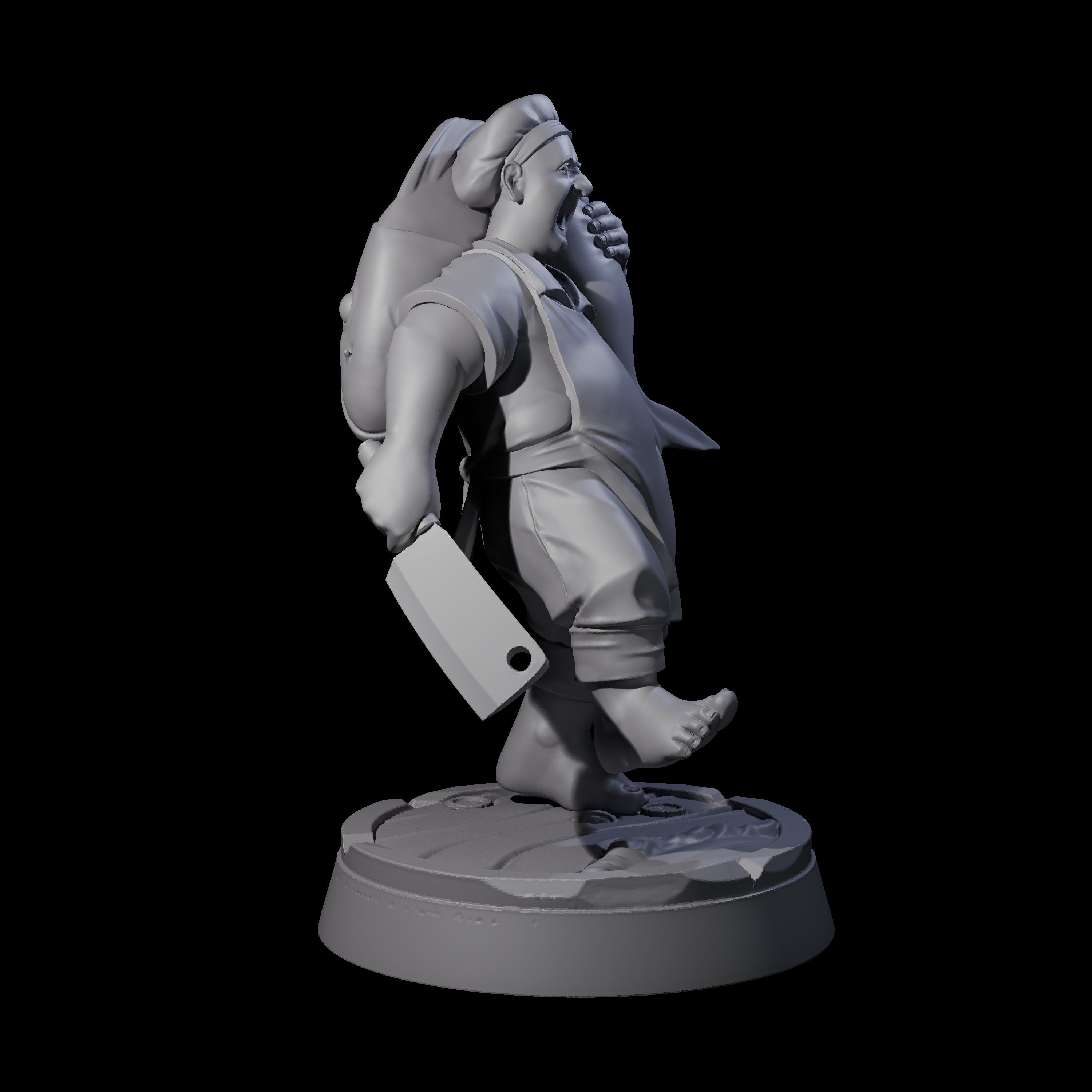 Happy Human Pirate Cook Miniature for Dungeons and Dragons, Pathfinder or other TTRPGs