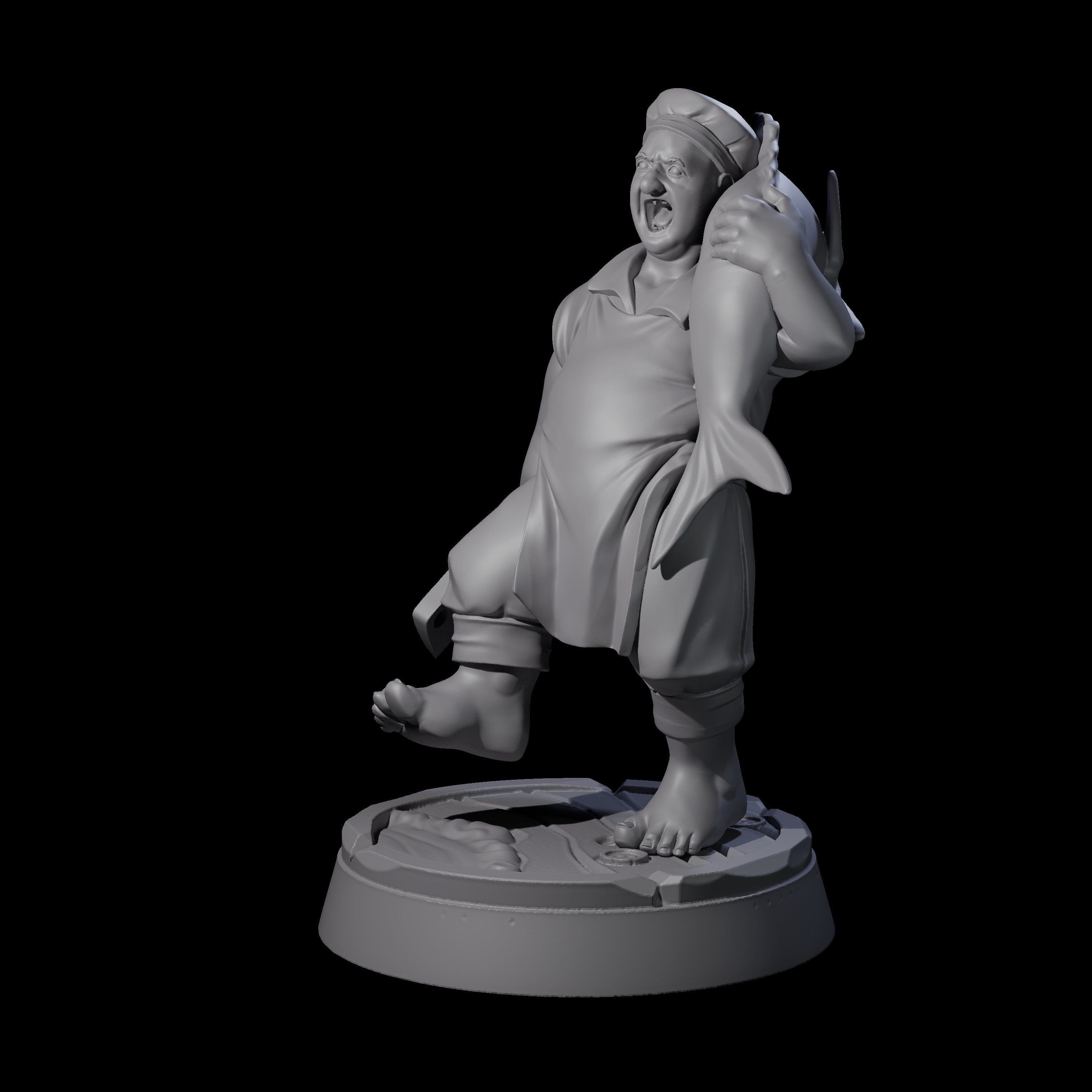Happy Human Pirate Cook Miniature for Dungeons and Dragons, Pathfinder or other TTRPGs