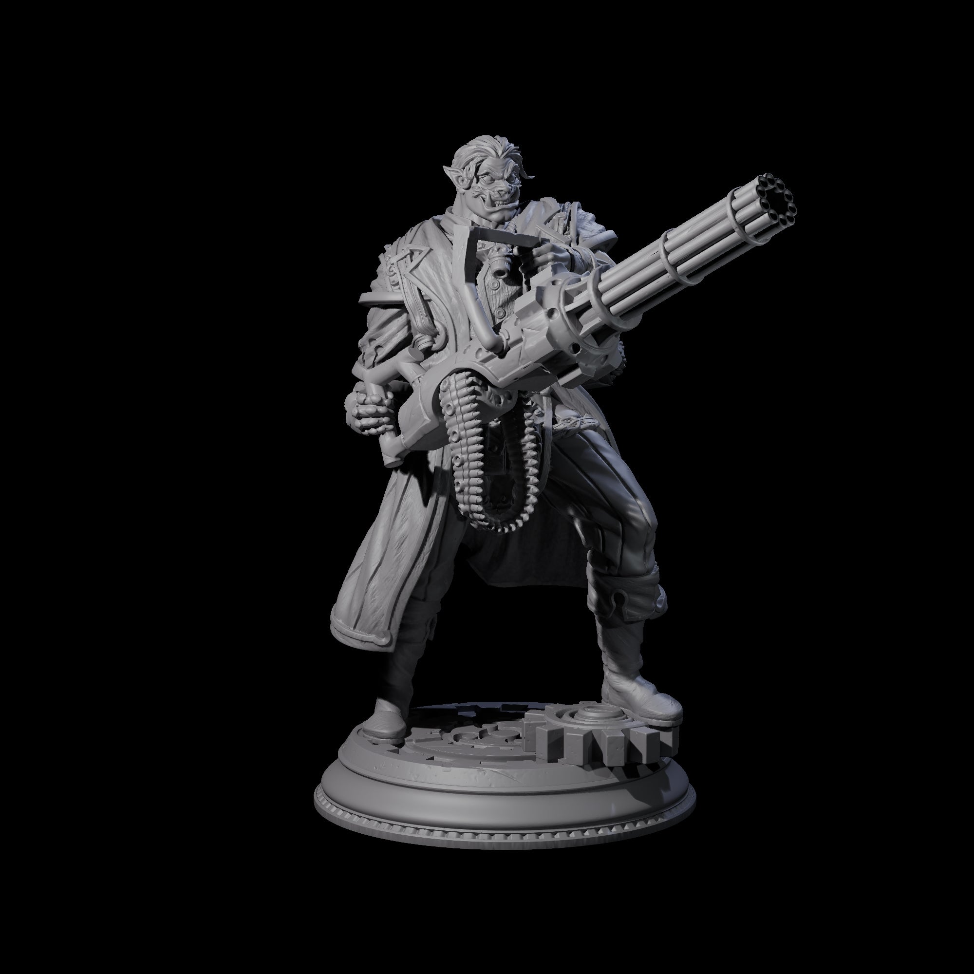 Happy Mini Gun Orc Miniature for Dungeons and Dragons, Pathfinder or other TTRPGs