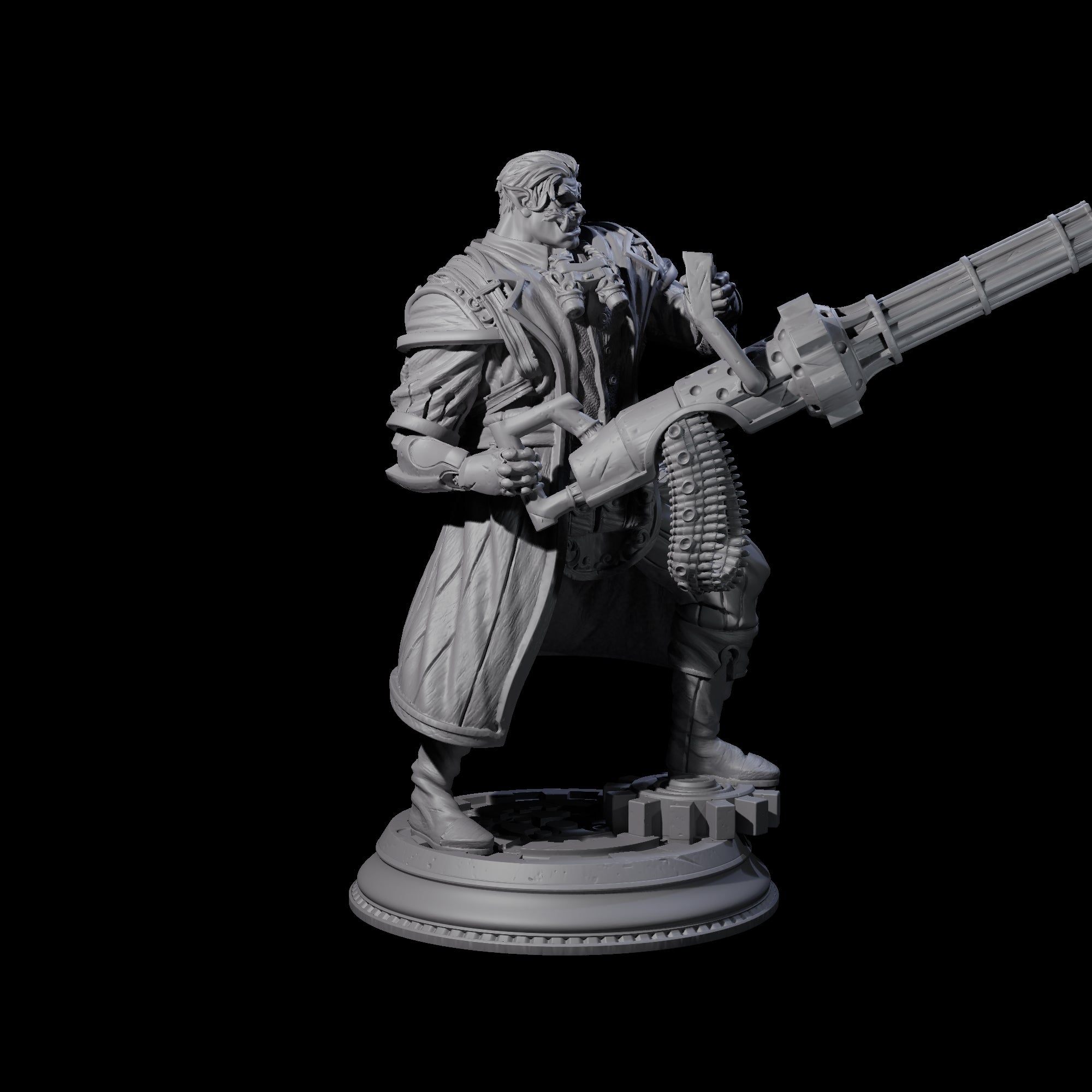 Happy Mini Gun Orc Miniature for Dungeons and Dragons, Pathfinder or other TTRPGs