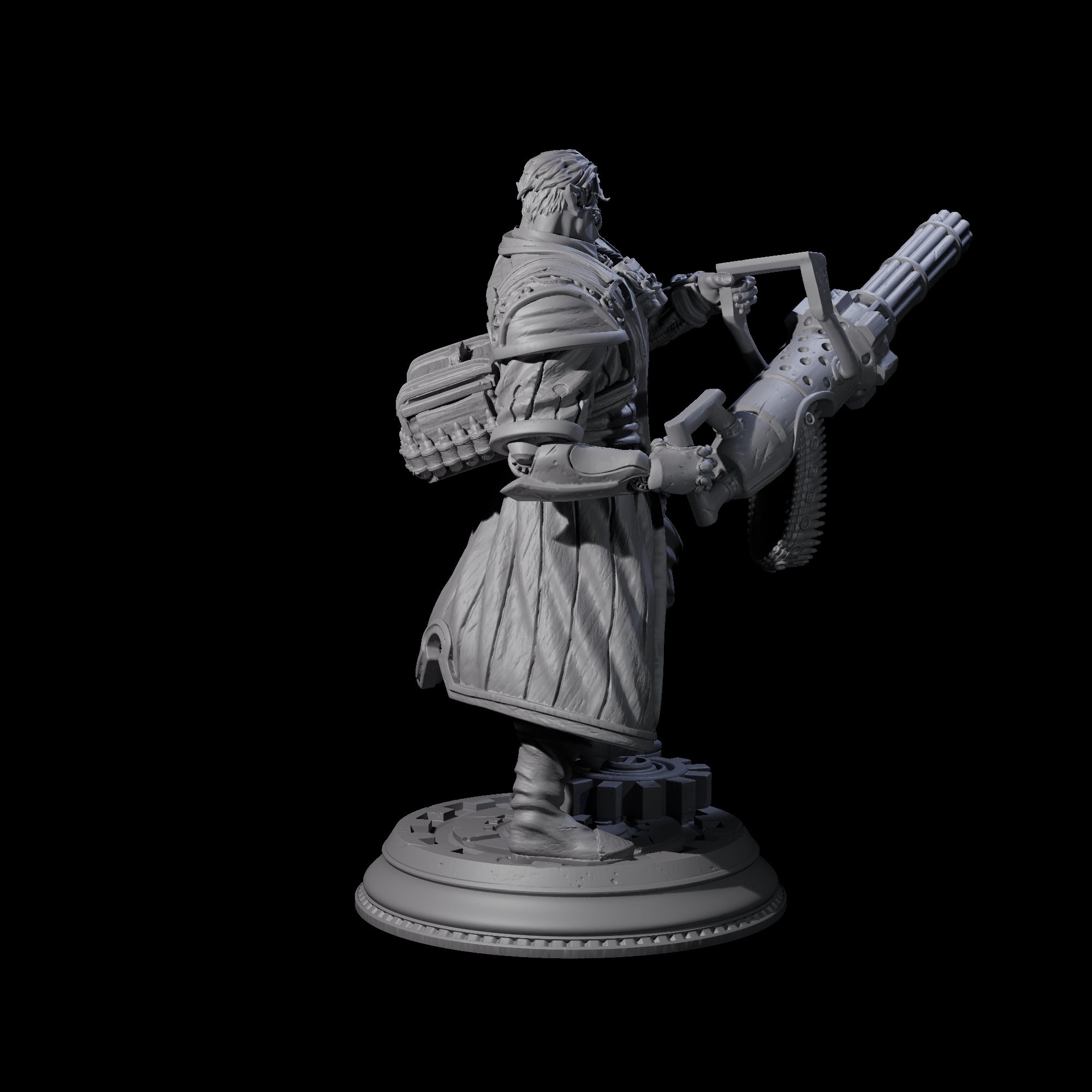Happy Mini Gun Orc Miniature for Dungeons and Dragons, Pathfinder or other TTRPGs