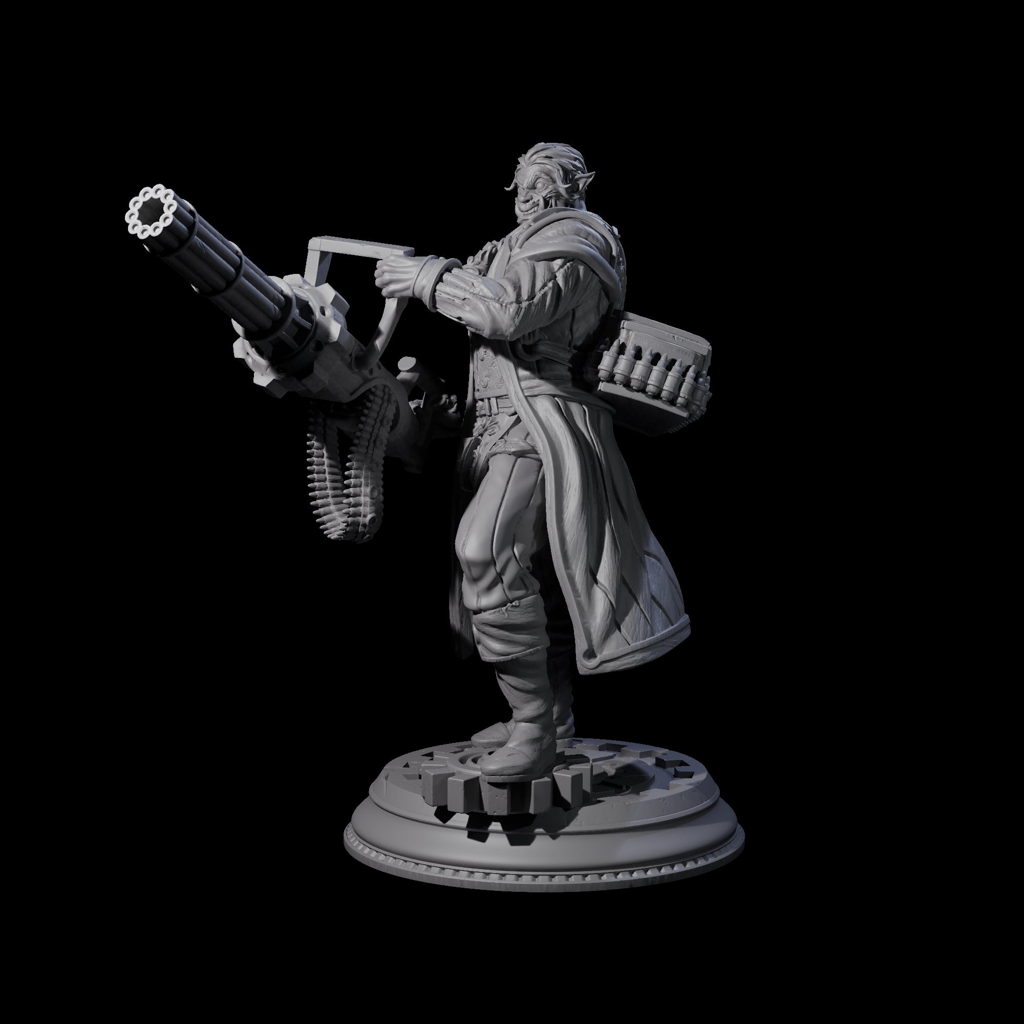 Happy Mini Gun Orc Miniature for Dungeons and Dragons, Pathfinder or other TTRPGs