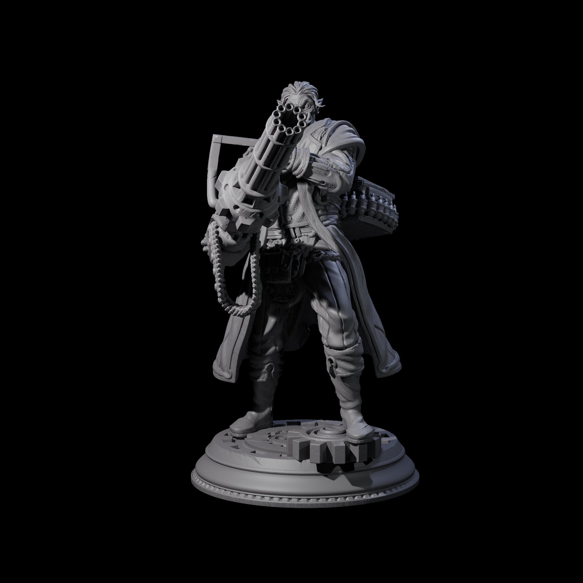 Happy Mini Gun Orc Miniature for Dungeons and Dragons, Pathfinder or other TTRPGs