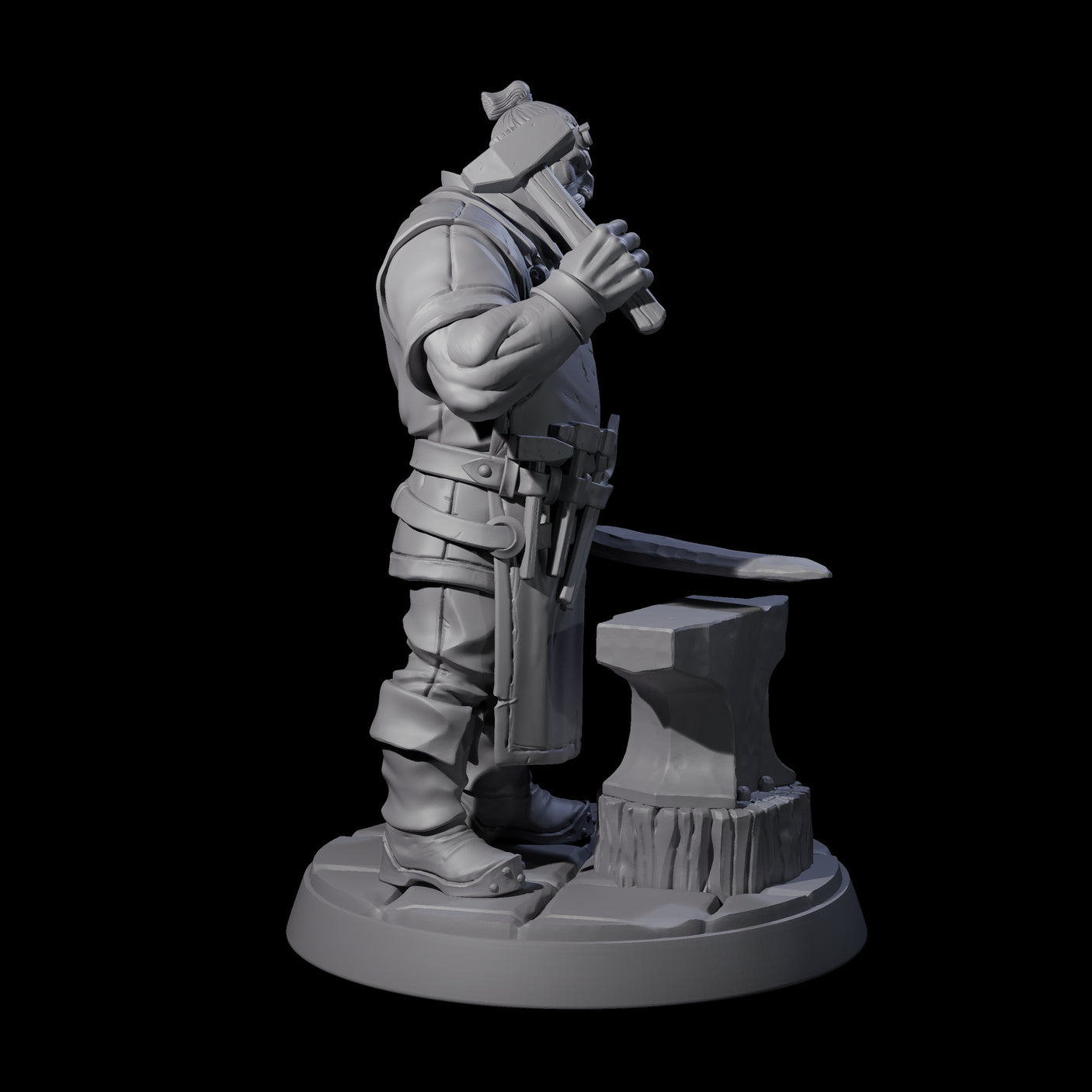 Hard Working Blacksmith Miniature for Dungeons and Dragons, Pathfinder or other TTRPGs