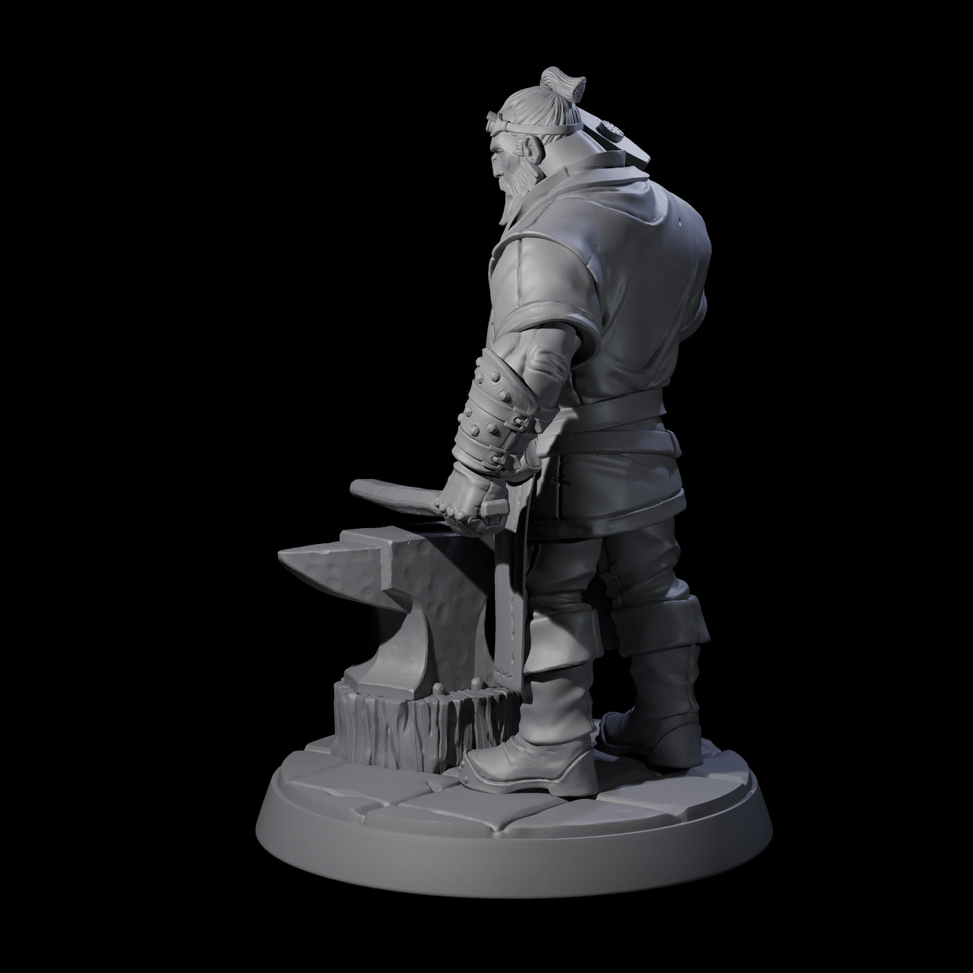 Hard Working Blacksmith Miniature for Dungeons and Dragons, Pathfinder or other TTRPGs