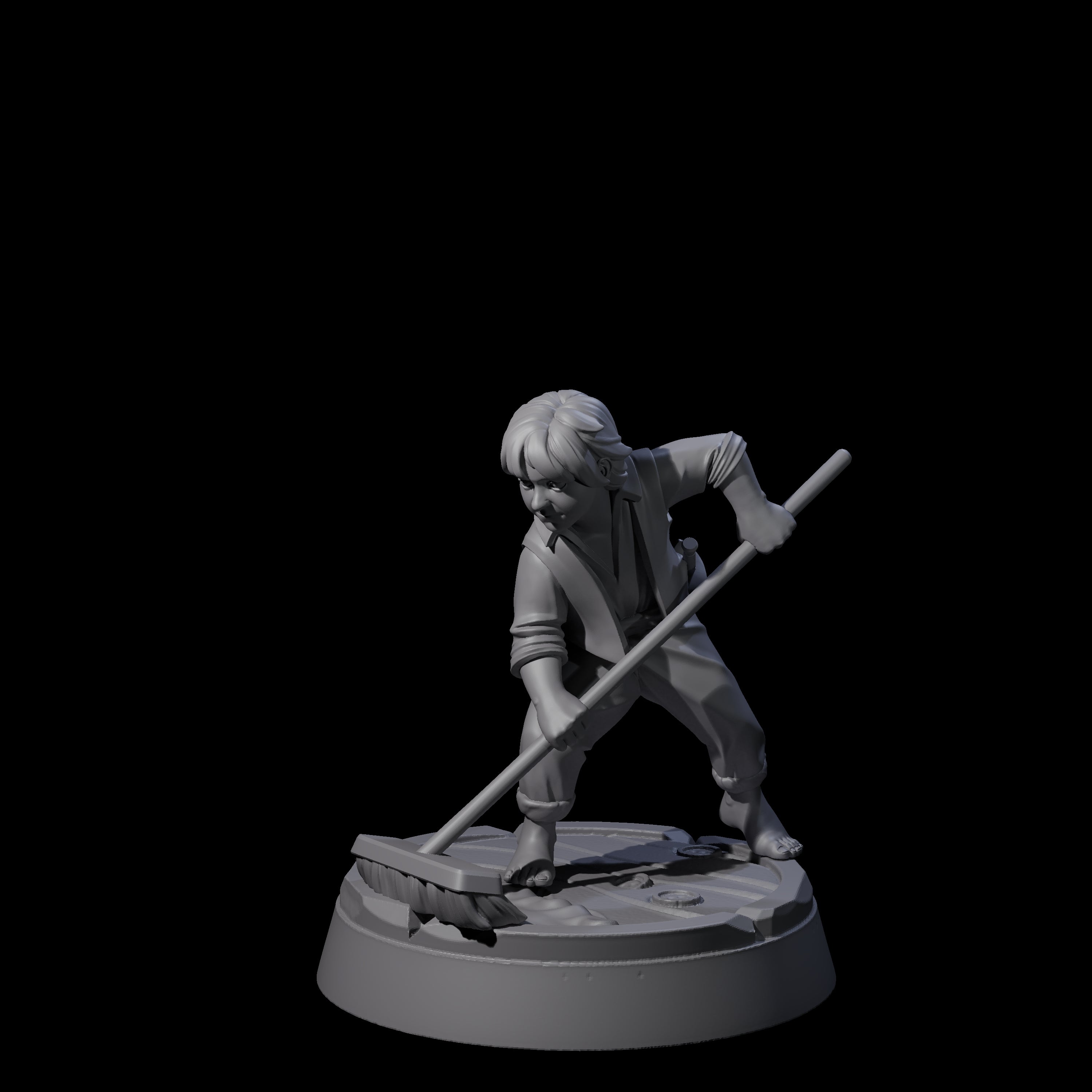 Hard Working Human Cabin Boy Miniature for Dungeons and Dragons, Pathfinder or other TTRPGs