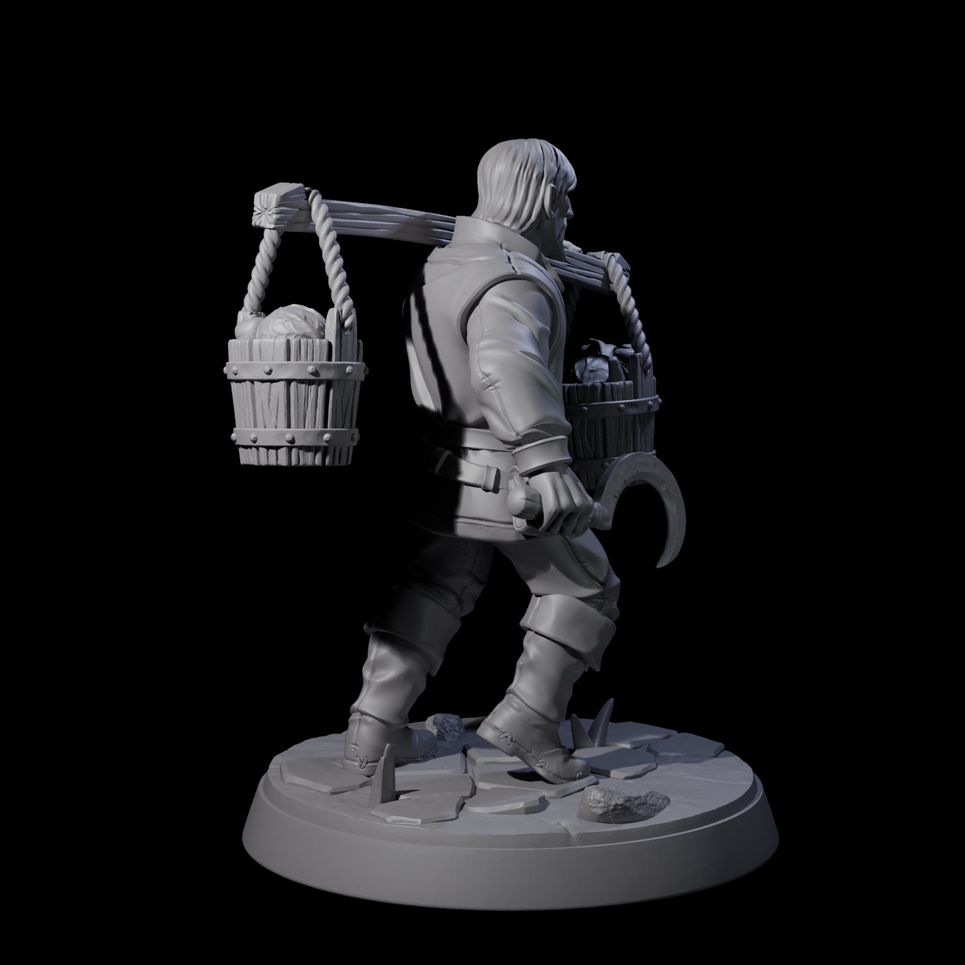 Hard Working Villager D Miniature for Dungeons and Dragons, Pathfinder or other TTRPGs