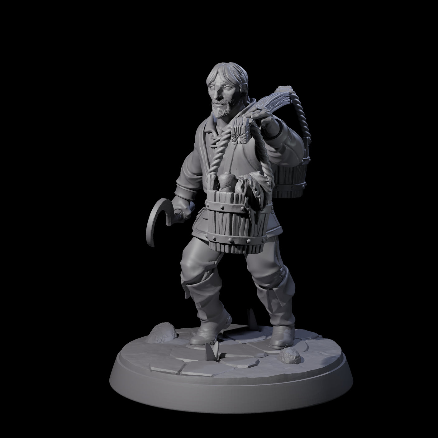 Hard Working Villager D Miniature for Dungeons and Dragons, Pathfinder or other TTRPGs