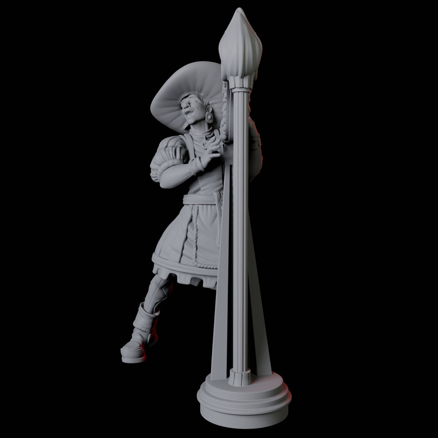Harp Musician Miniature for Dungeons and Dragons, Pathfinder or other TTRPGs