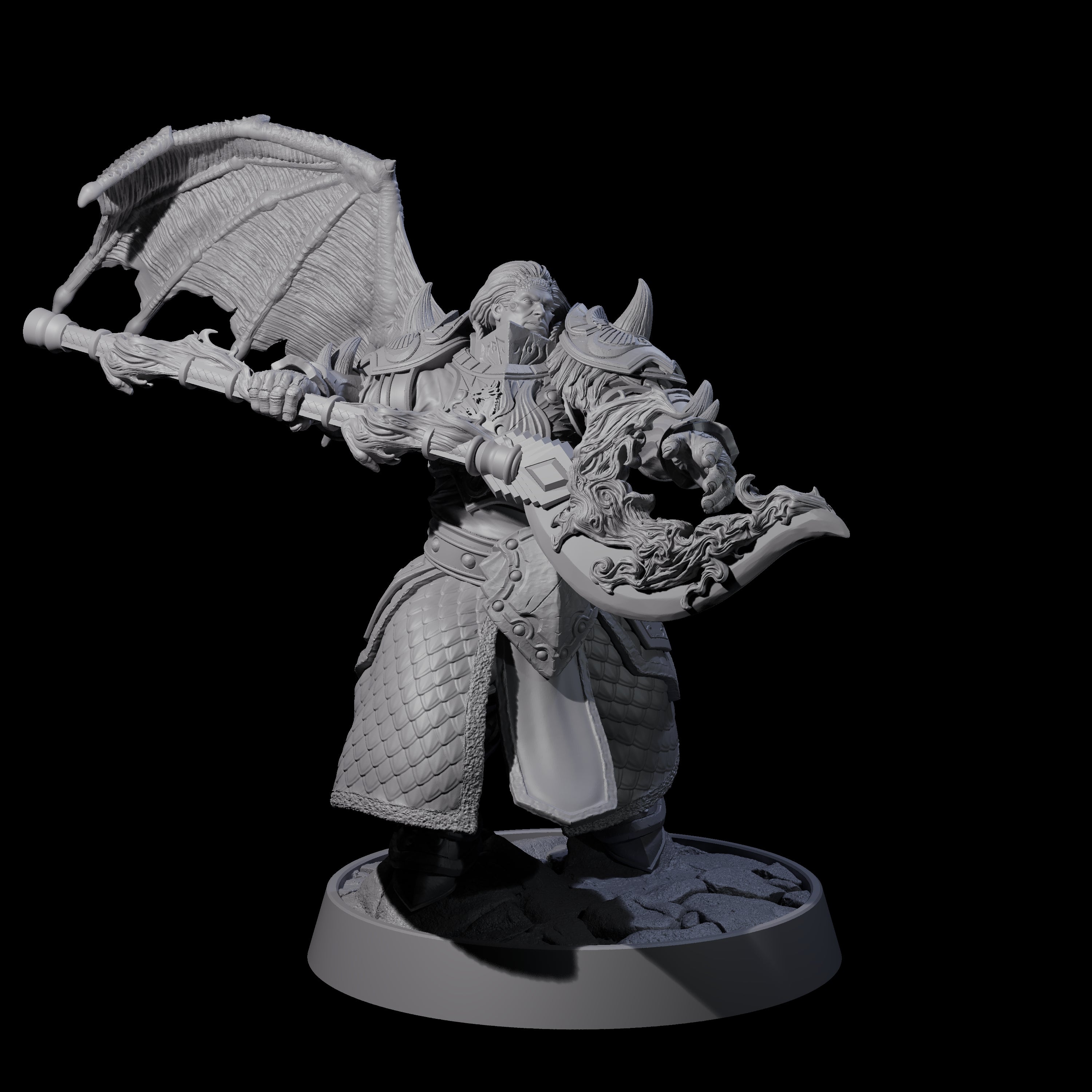 Heavy Armour Half Demon Fighter Miniature for Dungeons and Dragons, Pathfinder or other TTRPGs