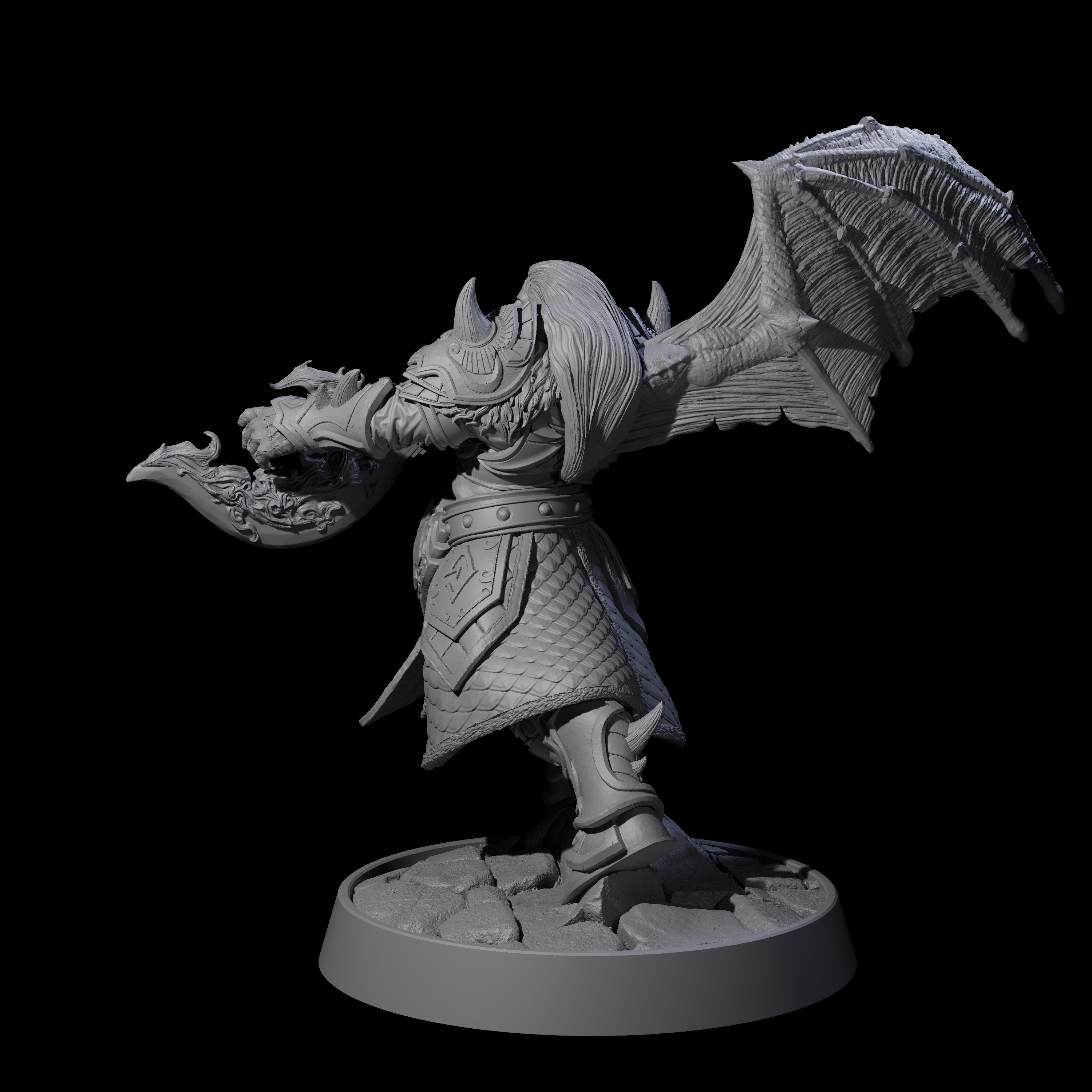 Heavy Armour Half Demon Fighter Miniature for Dungeons and Dragons, Pathfinder or other TTRPGs