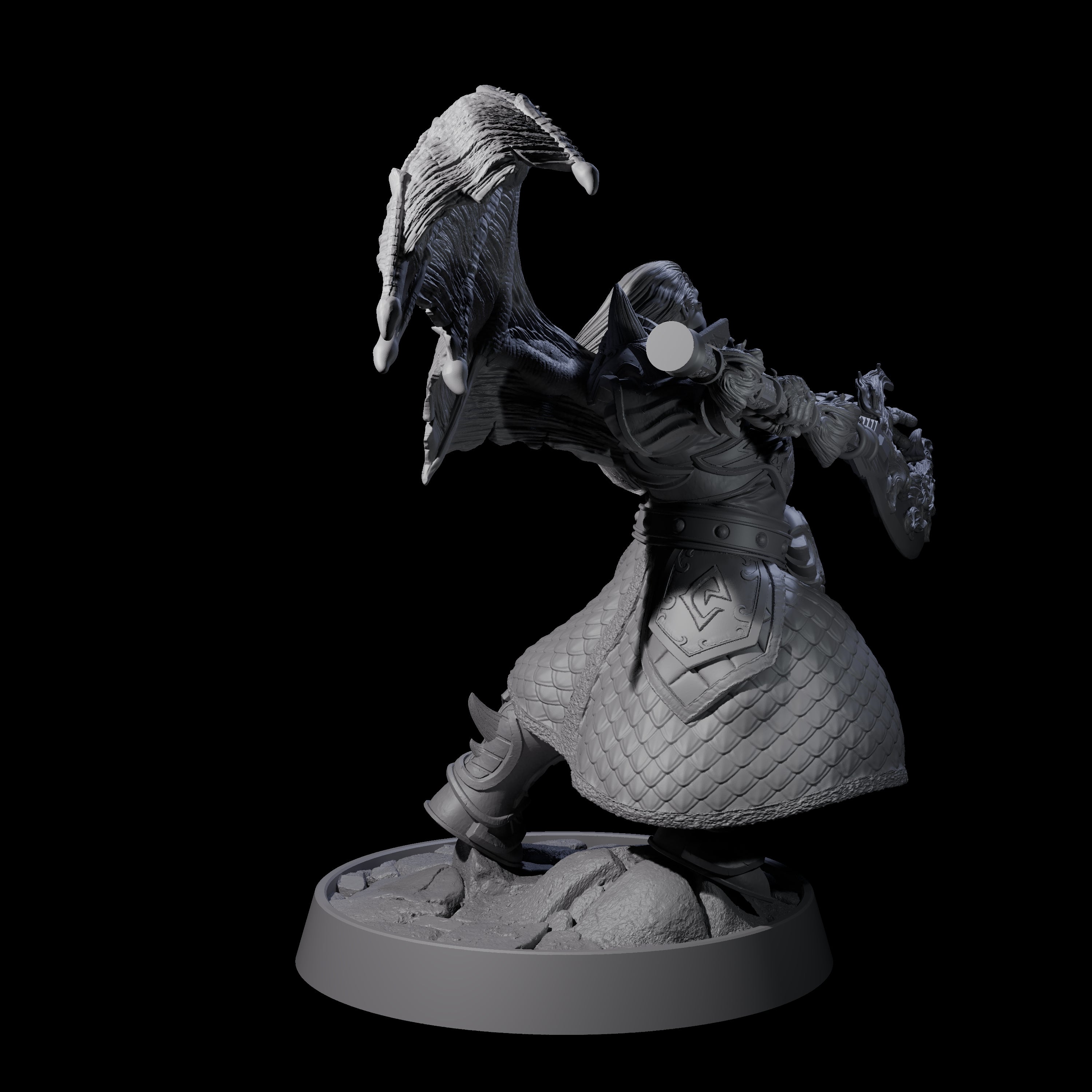 Heavy Armour Half Demon Fighter Miniature for Dungeons and Dragons, Pathfinder or other TTRPGs