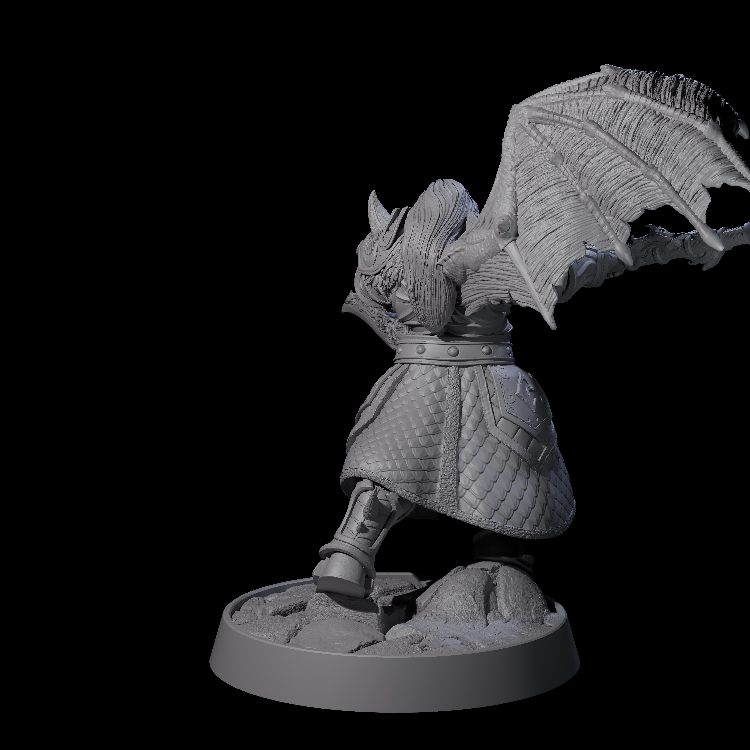 Heavy Armour Half Demon Fighter Miniature for Dungeons and Dragons, Pathfinder or other TTRPGs