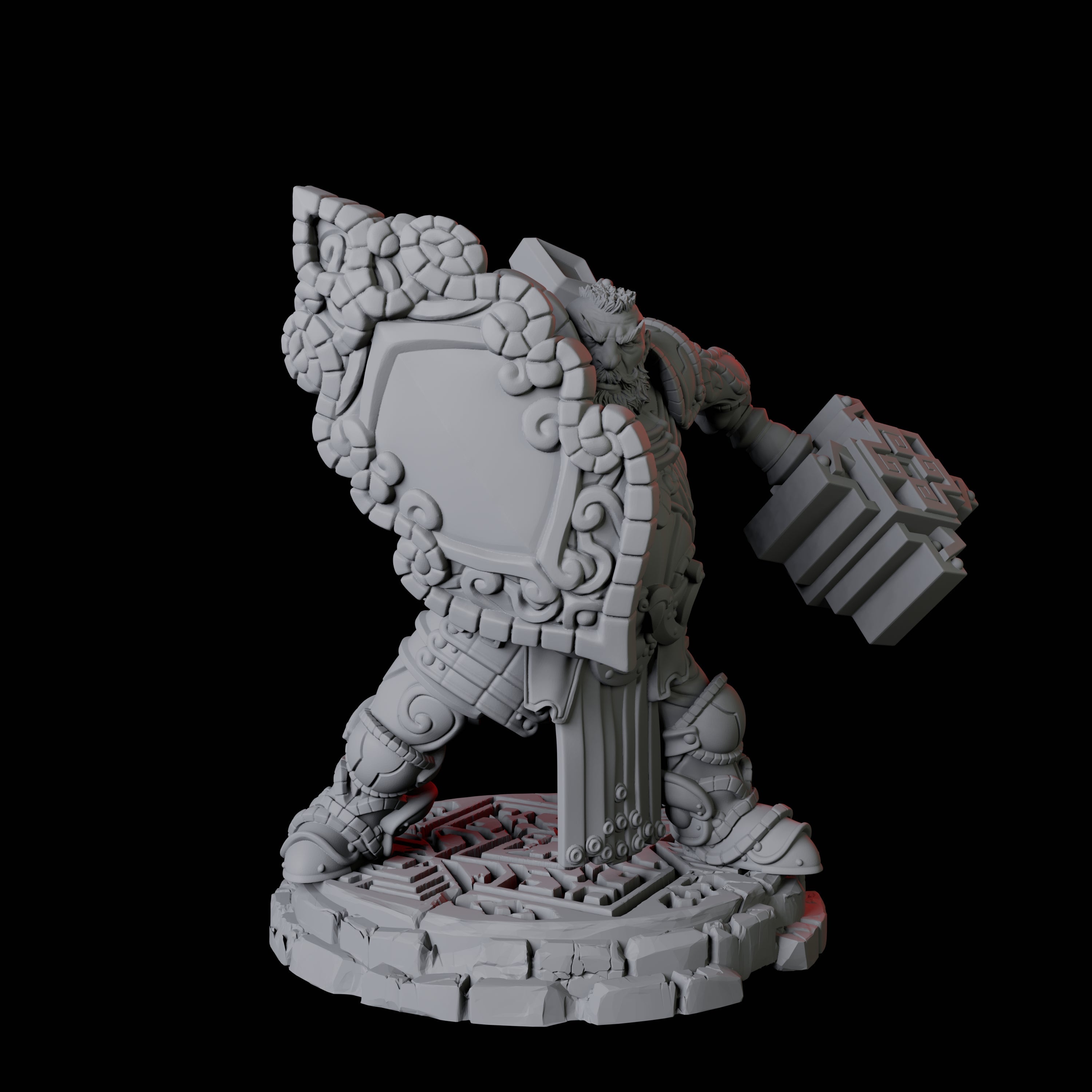 Heavy Armoured Dwarf Warrior C Miniature for Dungeons and Dragons, Pathfinder or other TTRPGs