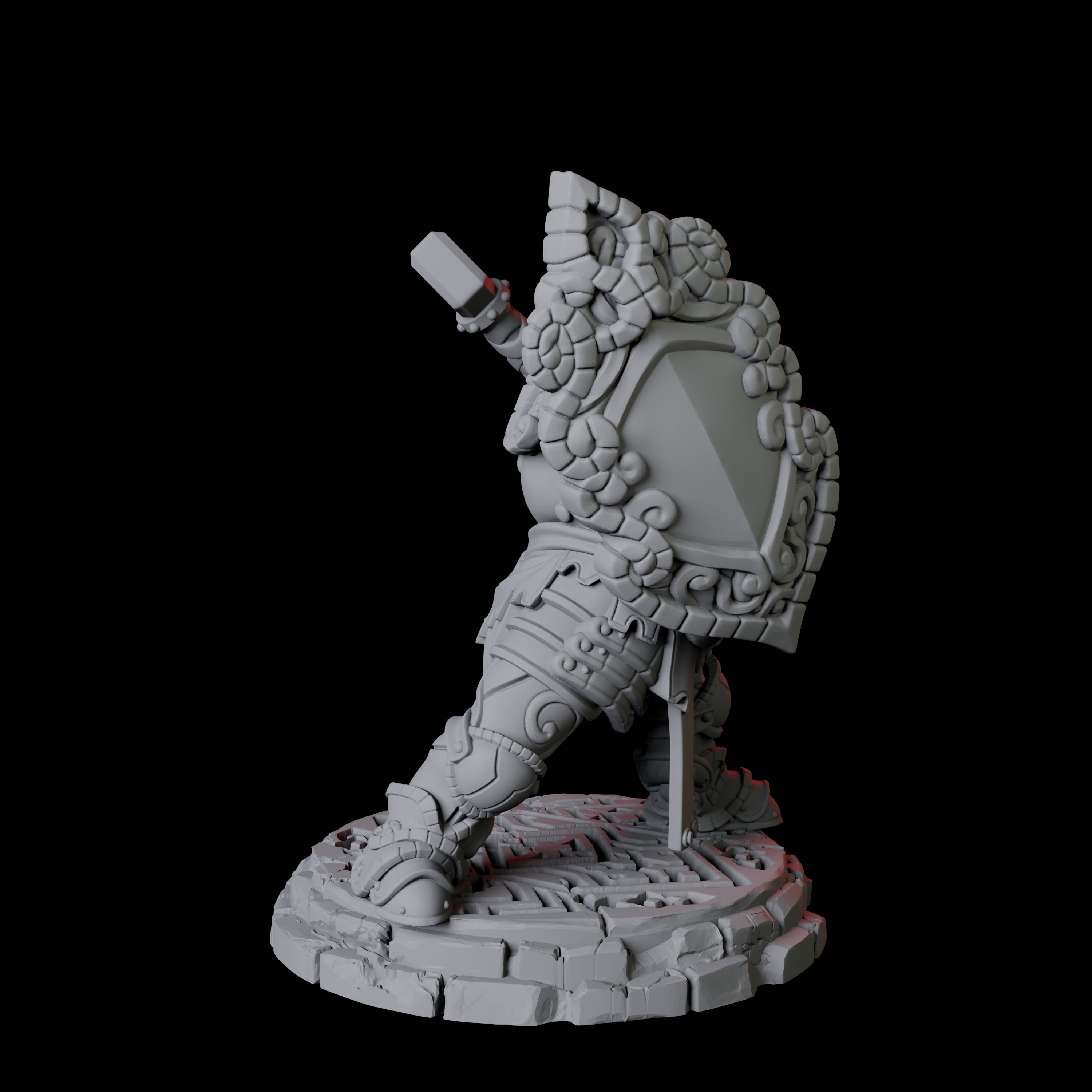 Heavy Armoured Dwarf Warrior C Miniature for Dungeons and Dragons, Pathfinder or other TTRPGs